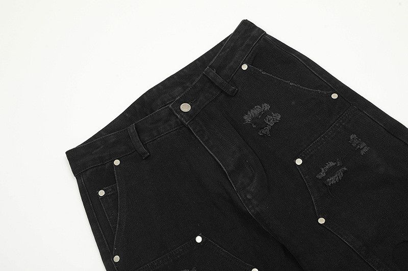 Jean Streetwear Cleanfit Studded Log Straight Leg Jeans Size US 32 / EU 48 - 3 Thumbnail