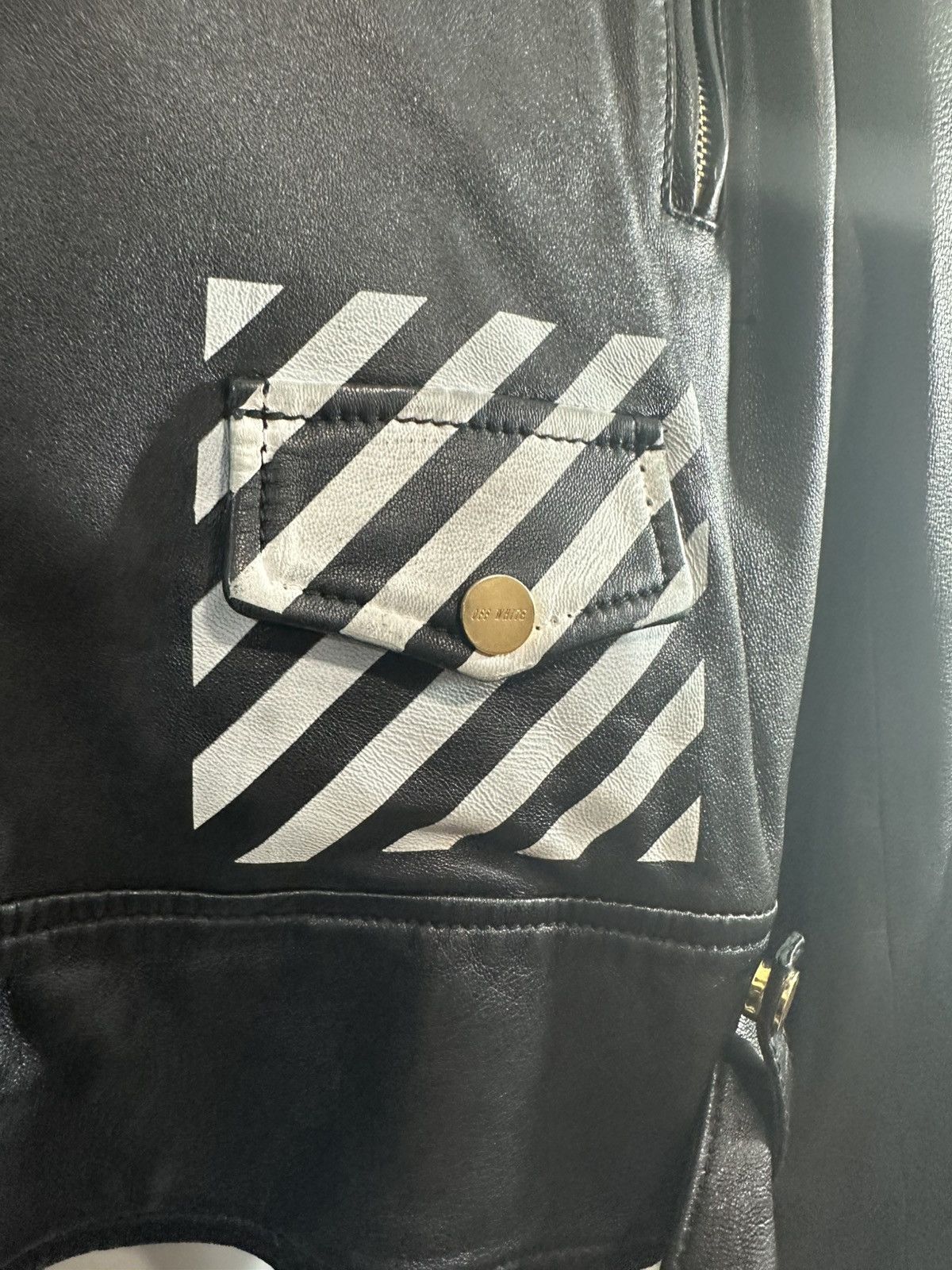 Off-White OFF WHITE LEATHER JACKET STRIPER Size US L / EU 52-54 / 3 - 7 Thumbnail