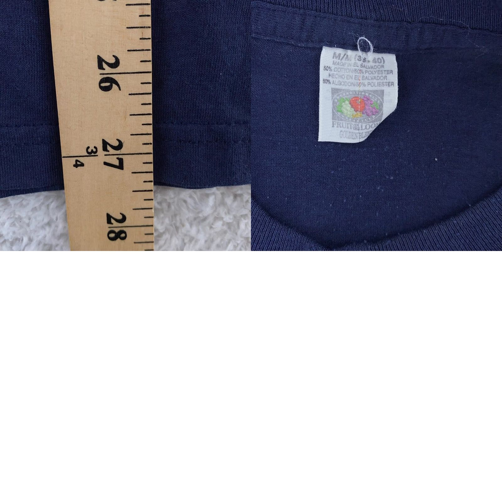 Fruit Of The Loom Fruit of the Loom Shirt Mens Medium Navy Blue Pocket Crewneck Tee Size US M / EU 48-50 / 2 - 8 Thumbnail