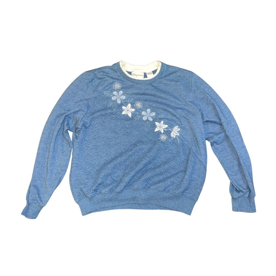 Other Alfred Dunner Floral Embroidered Crewneck Sweater Boho Artsy Size M / US 6-8 / IT 42-44 - 1 Thumbnail