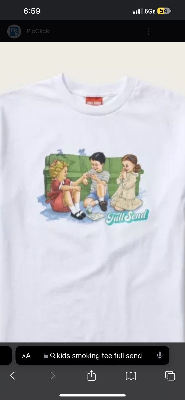Full Send Full Send Kids Smoking Tee - White & Black Size US L / EU 52-54 / 3 - 2 Thumbnail