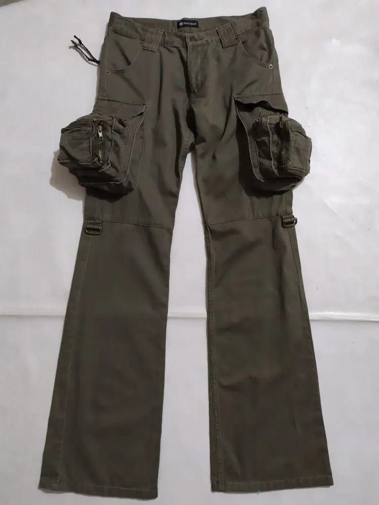 Japanese Brand Root Three Multipocket Cargo Tactical Flared Pant Size US 29 - 8 Thumbnail
