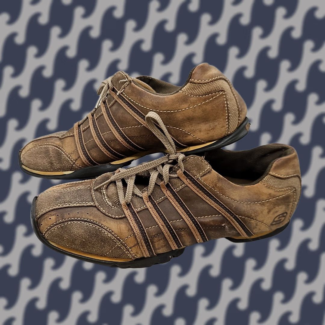 SKECHERS VINTAGE Skechers Leather Sneakers Mens 8.5 Brown Casual Comfort Walking Size US 9 / EU 42 - 1 Thumbnail
