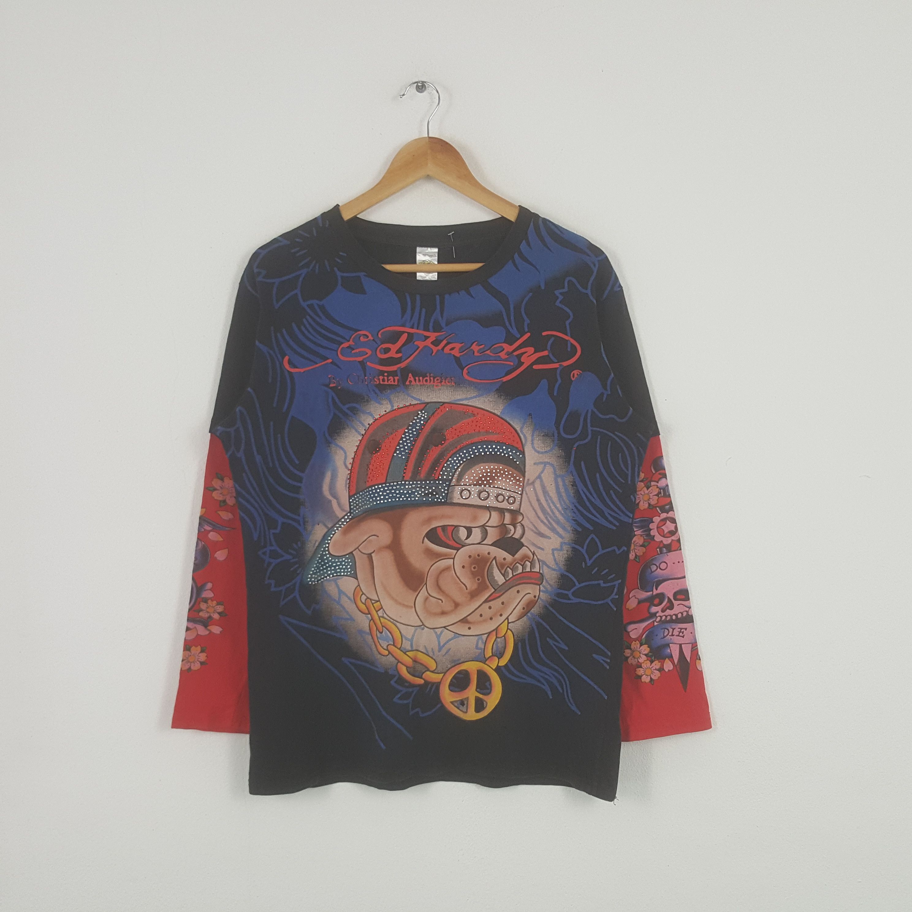 Christian Audigier × Ed Hardy × Vintage Vintage Ed Hardy by Christian Audiger Long Sleeve Tshirt Size US L / EU 52-54 / 3 - 1 Thumbnail