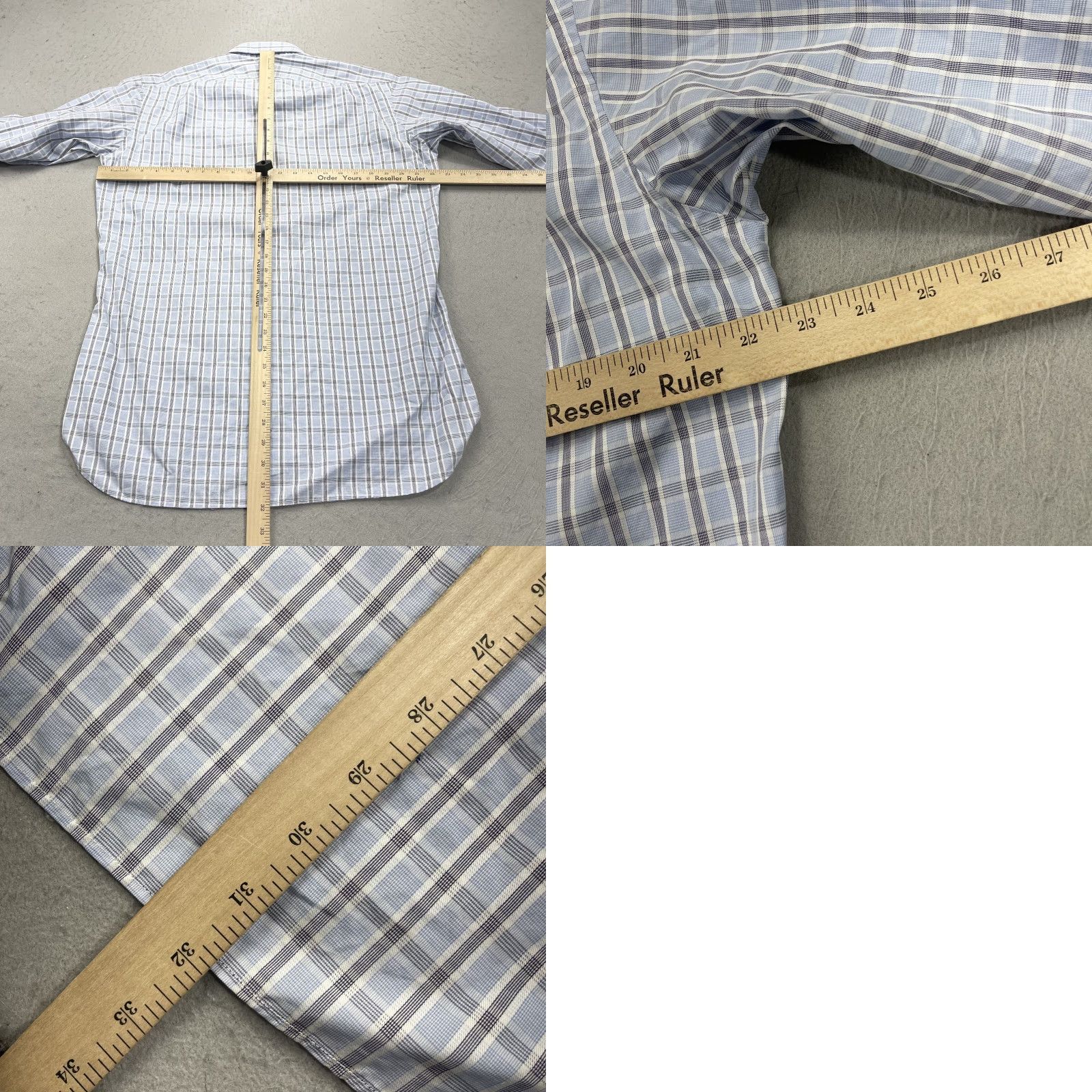 Turnbull & Asser Turnbull & Asser Shirt Mens 16 41 Blue Plaid 100% Cotton Barrel Prep Dress Shirt Mens Size US L / EU 52-54 / 3 - 8 Thumbnail