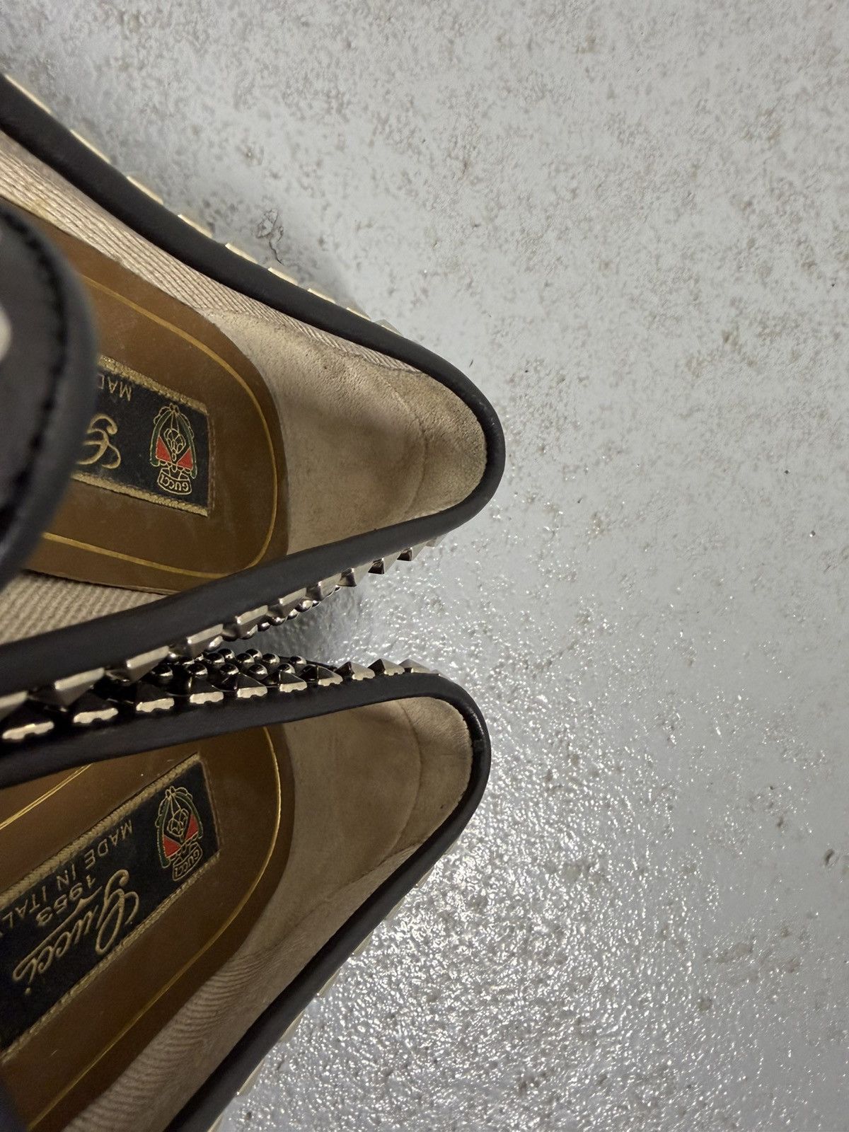 Gucci Gucci Horsebit 1953 Studded Leather Loafers Size US 7 / IT 37 - 18 Thumbnail