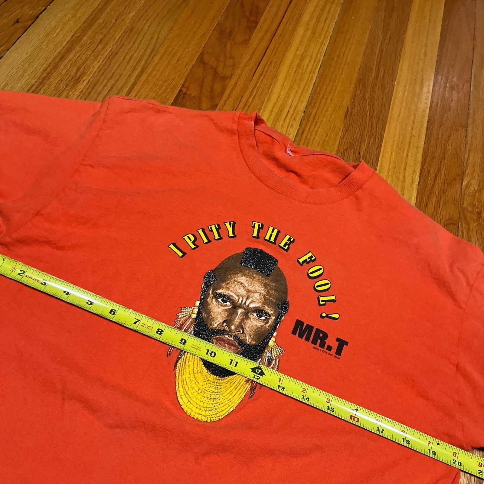 Hanes VTG Mr. T I Pity The Fool Orange T-Shirt A-Team Tee Y2K 2000 Size US M / EU 48-50 / 2 - 4 Thumbnail
