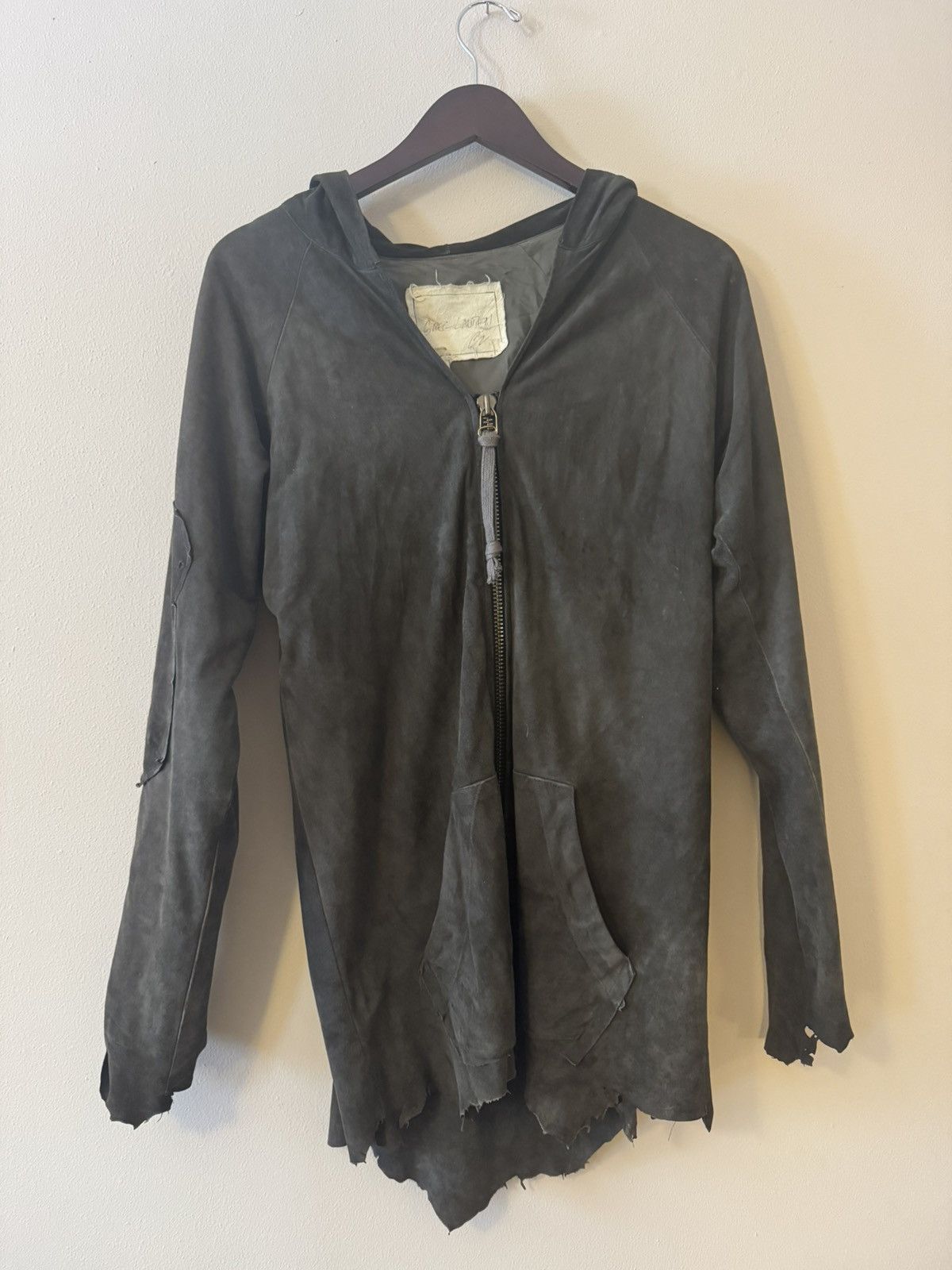 Greg Lauren The suede hoodie “coal” Size US M / EU 48-50 / 2 - 2 Thumbnail