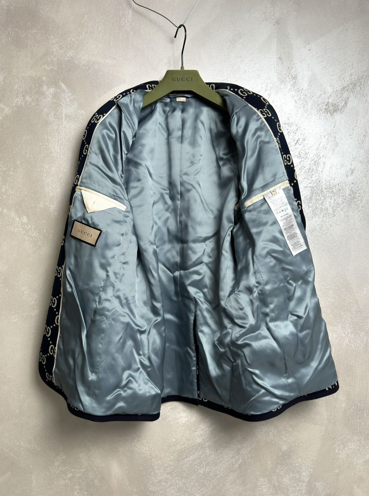 Gucci Gucci GG Monogram Black Blazer Jacket Size 48R - 13 Thumbnail