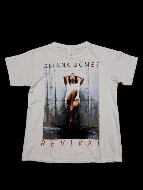 image of Band Tees x Rock Band Selena Gomez - Revival World Tour Tshirt Solo Singer in White (Size Small)