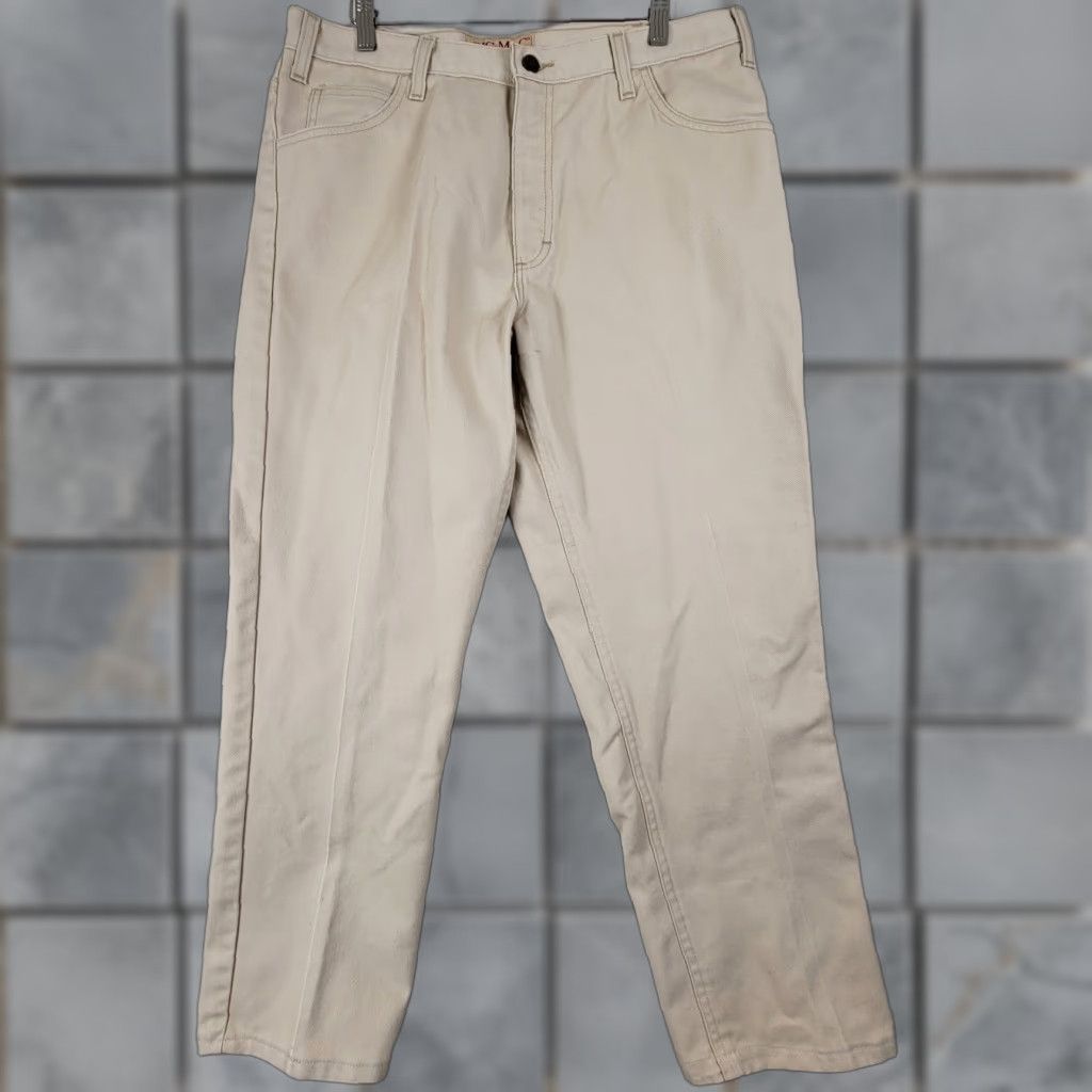 Vintage VINTAGE Big Mac Work Wear Khaki Twill Pants Sanforized 36x29 1970s Beige Rockabilly Flat Front Mens Size US 36 / EU 52 - 1 Thumbnail