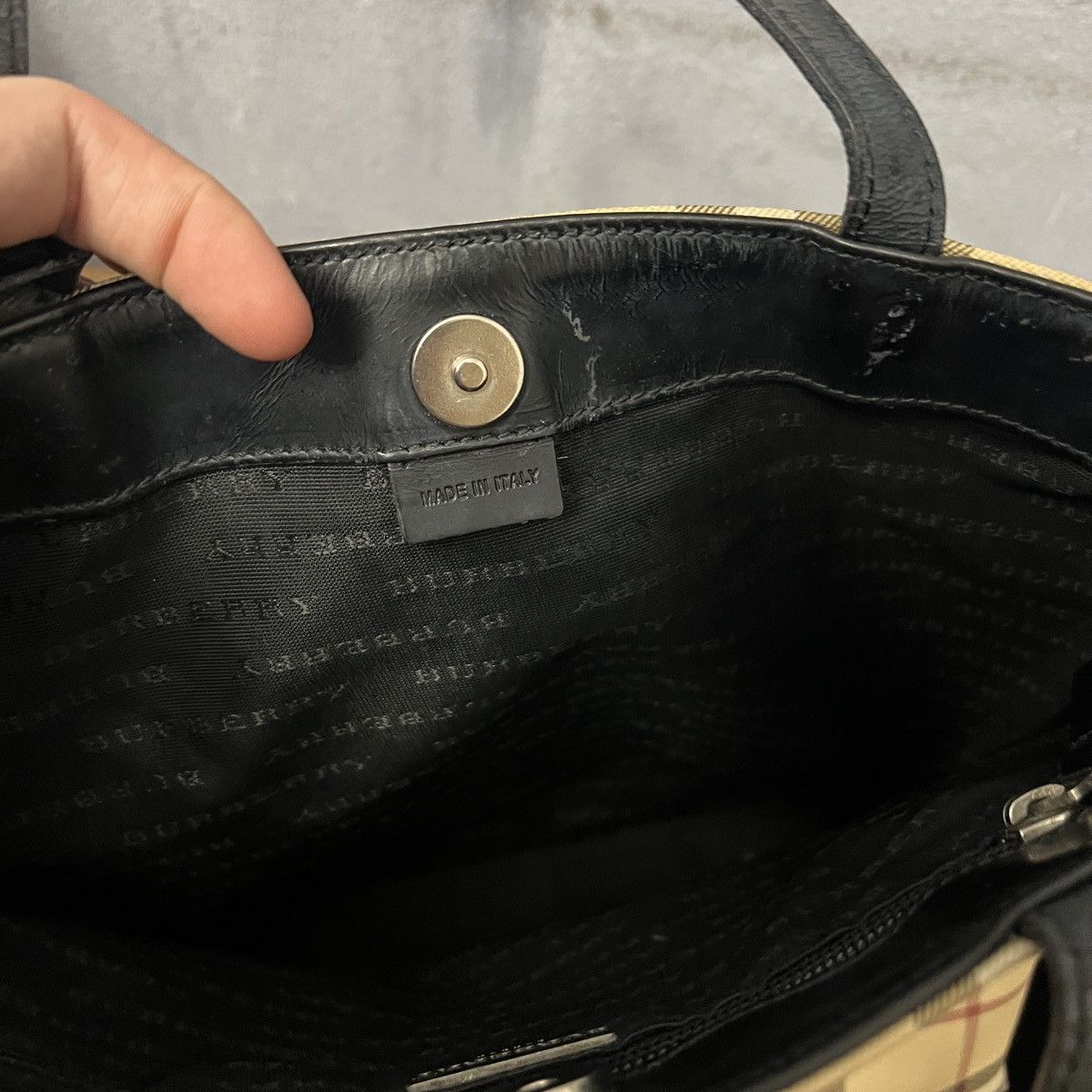 Burberry London Beige Nova Check Tote Double Handles Bag