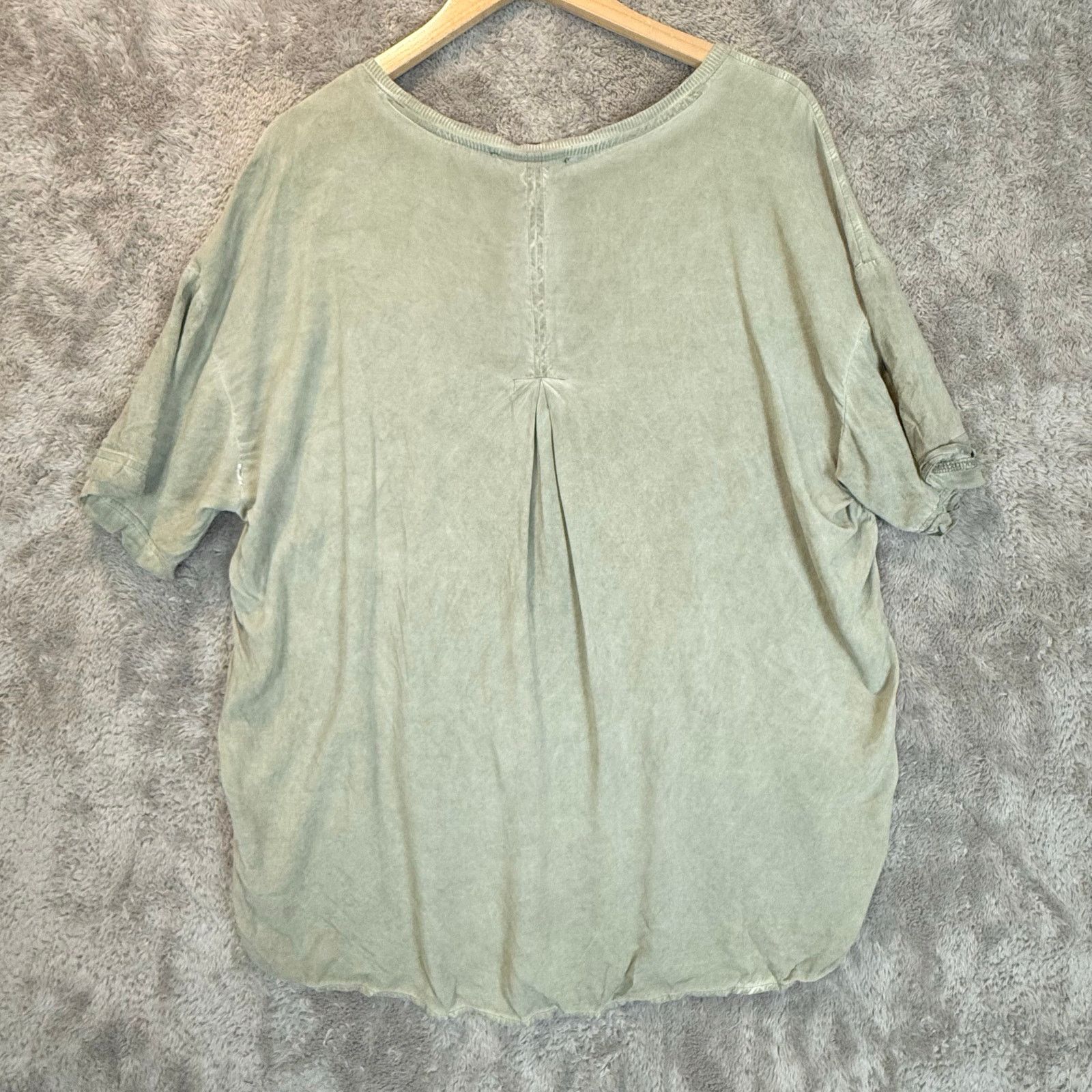 Other Jane Delancey Mixed Media Green Ribbed Tunic Top T Shirt L Size L / US 10 / IT 46 - 2 Thumbnail