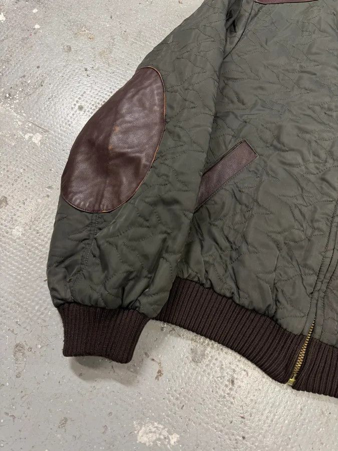 Dolce & Gabbana × Vintage AW2001 Dolce & Gabbana Quilted Olive Hybrid Leather Bomber Jacket Size US L / EU 52-54 / 3 - 2 Thumbnail