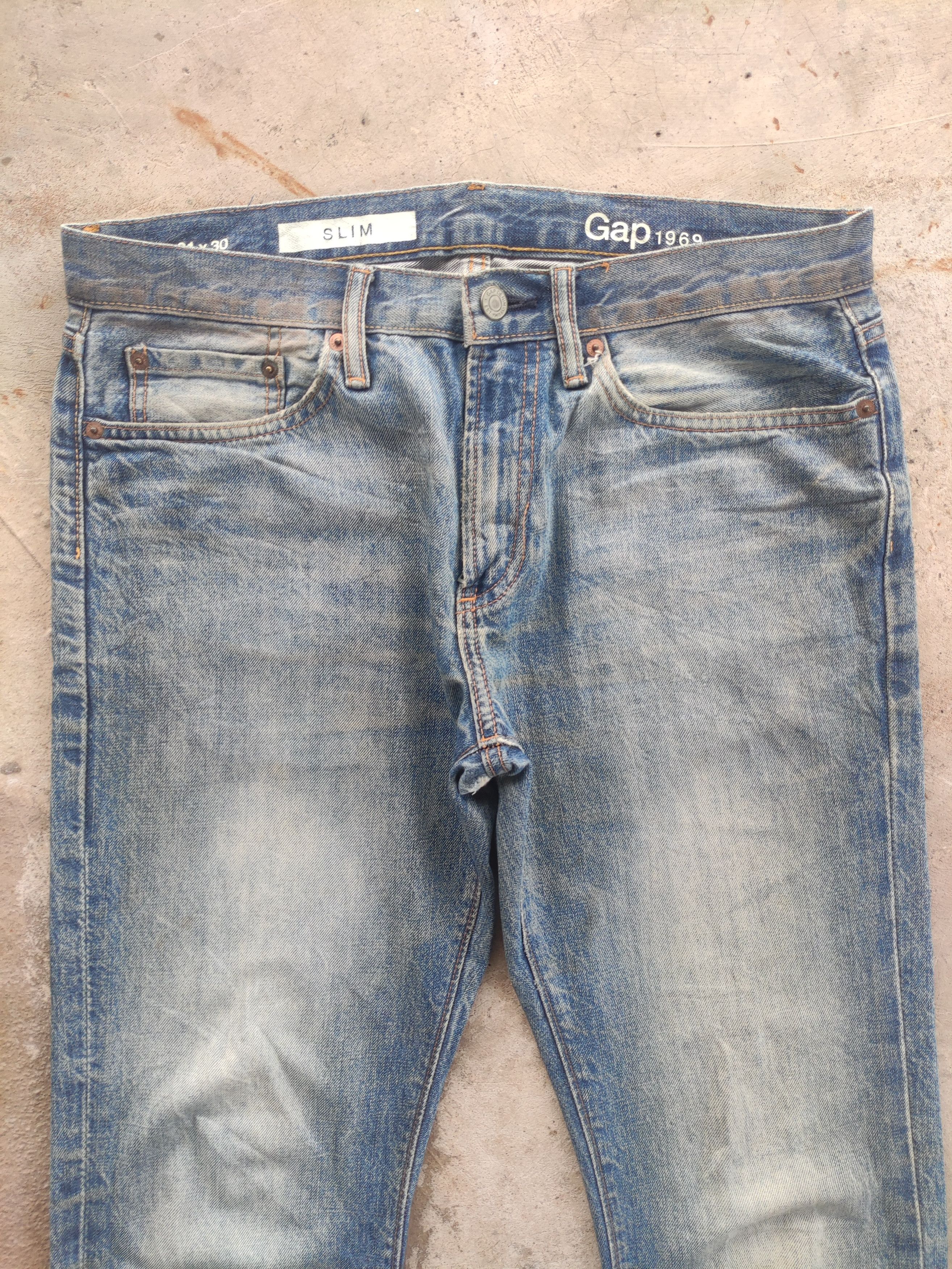 Gap Vintage Gap Rusty Jean Distressed Faded Slim Denim Size US 33 - 3 Thumbnail
