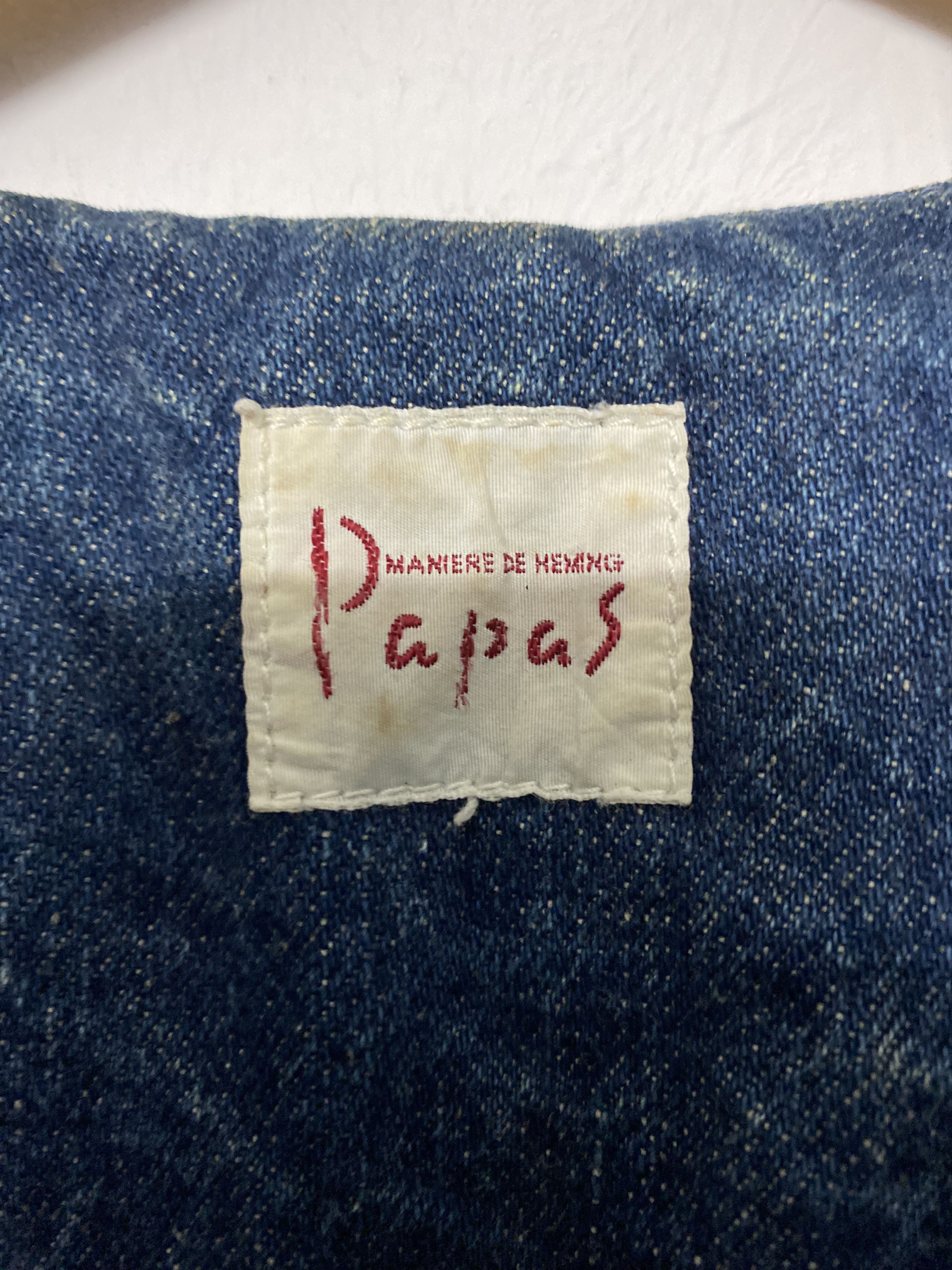 Japanese Brand Papas Maniere De Heming Denim Leather Western Vest Size S Size 48R - 12 Thumbnail