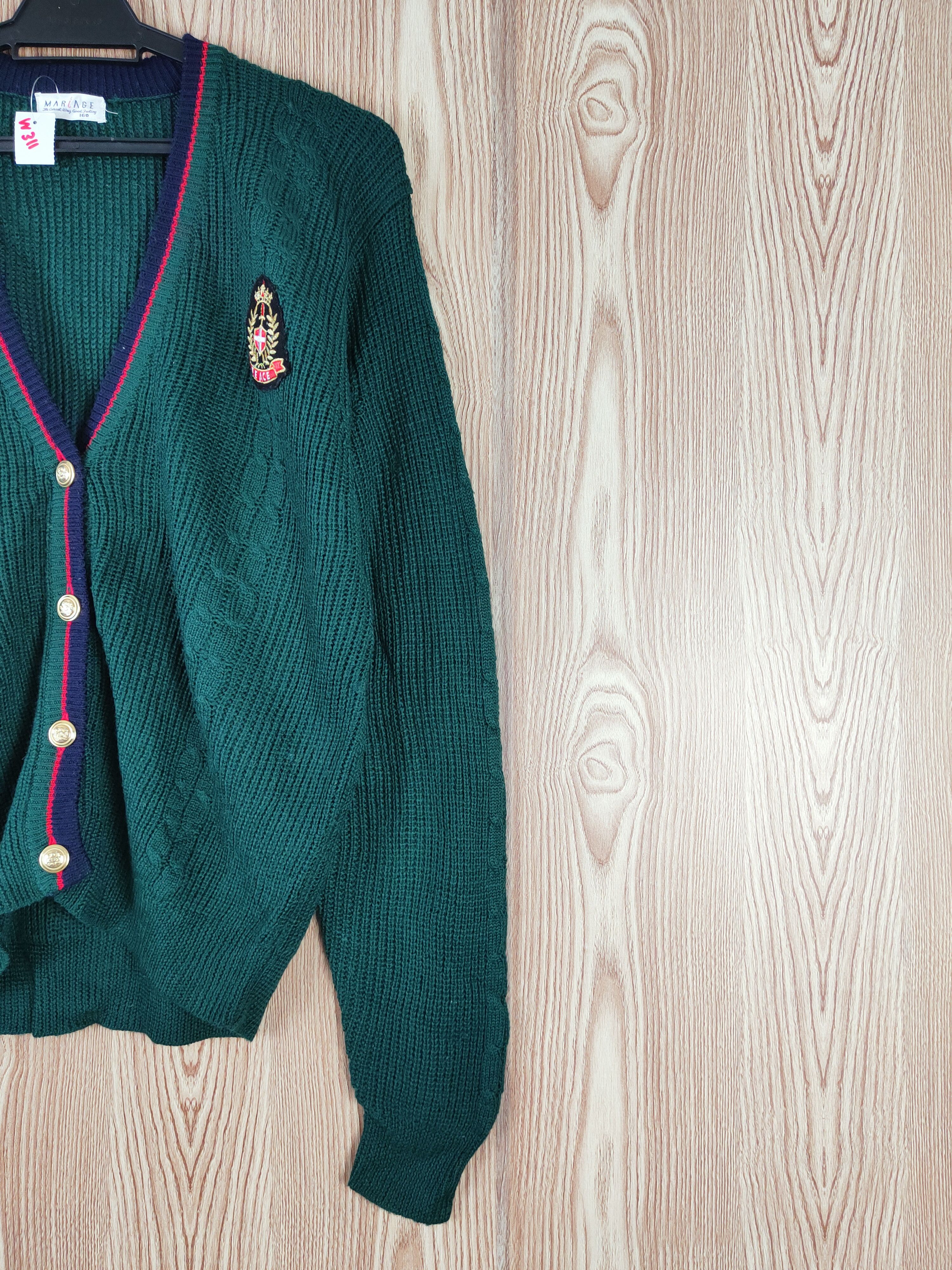 Japanese Brand Mariage Dark Green Knitwear Cardigan #W311 Size US M / EU 48-50 / 2 - 6 Thumbnail