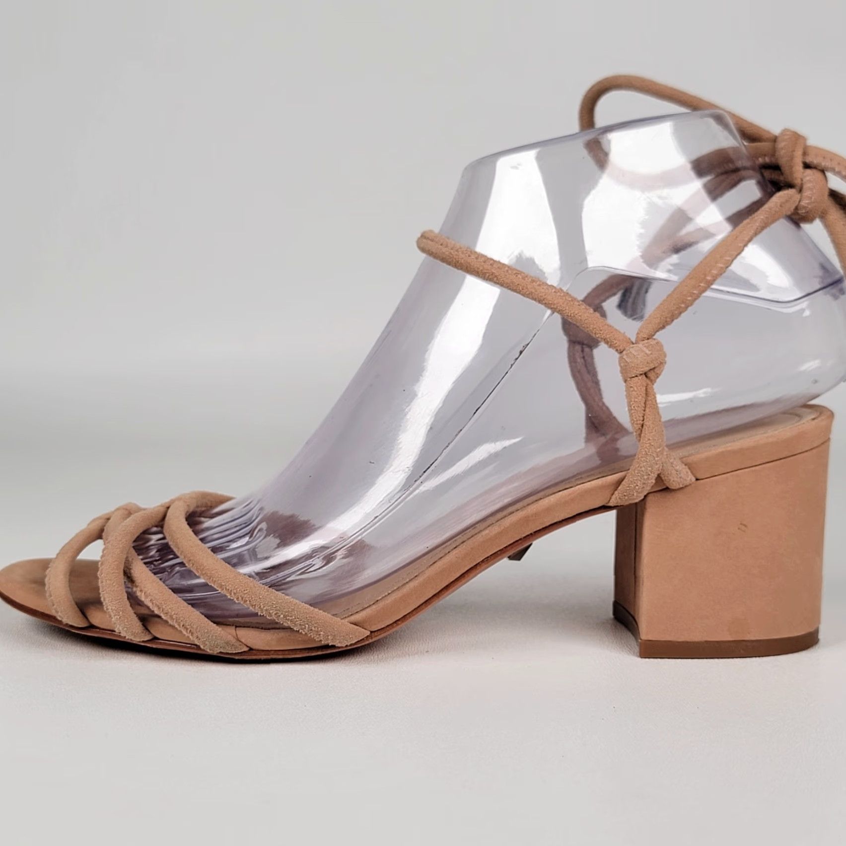 SCHUTZ Schutz Women’s Sandal Block Heel Leather Tan 7B Tie Strappy Women Shoes Size US 7 / IT 37 - 7 Thumbnail