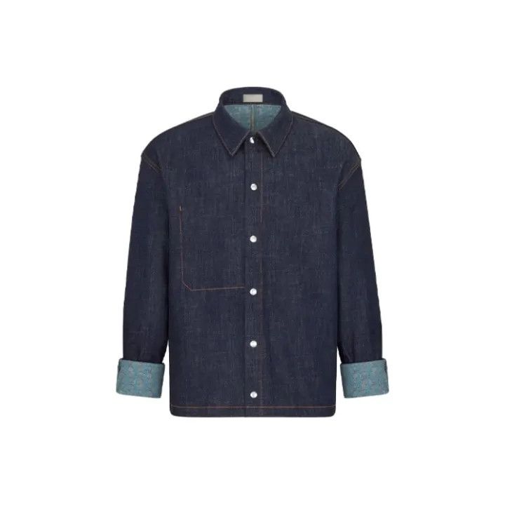Dior Dior Blue Long Sleeve Button-Up Shirt 0079 Size US L / EU 52-54 / 3 - 1 Thumbnail