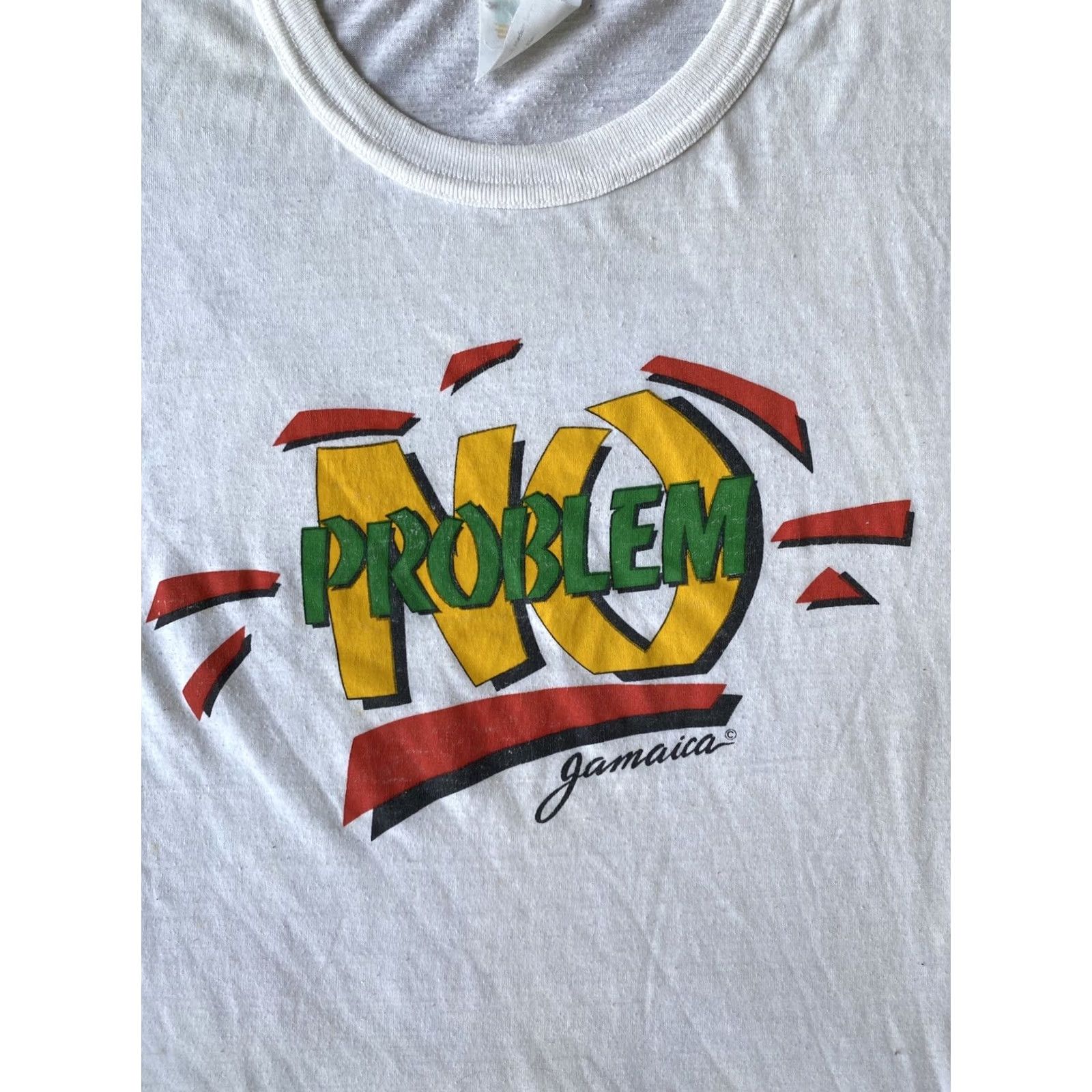 Vintage VINTAGE 90s No Problem Jamaica Souvenir White T shirt XL Ocean Hip Hop Graphic Tee Mens Womens Size US XL / EU 56 / 4 - 2 Thumbnail