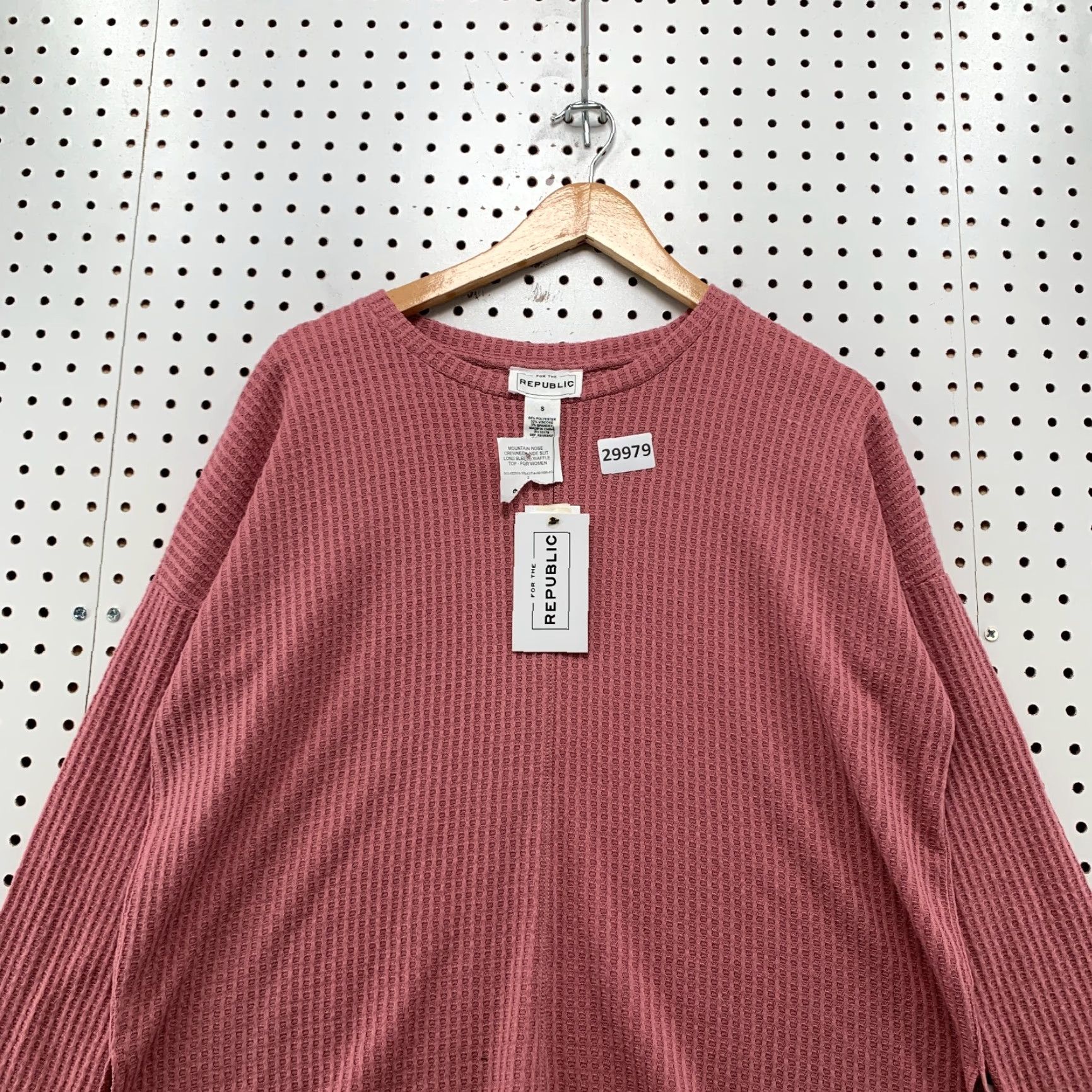 Vintage NEW For The Republic Red Waffle Knit Long Sleeve Shirt Womens Small Basic Size S / US 4 / IT 40 - 5 Thumbnail