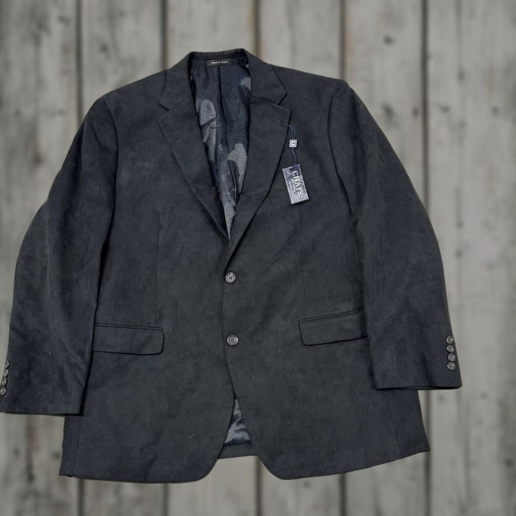 Ralph Lauren Chaps Blazer 44R Black Sport Coat Polyester NEW 75 Blazer Shirt?