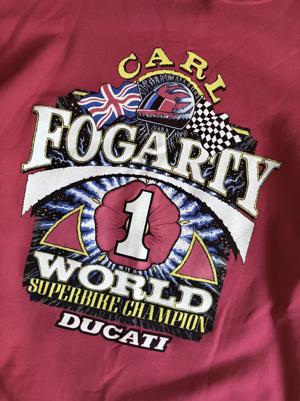 Ducati Vintage 90s Carl Fogarty World Superbike Champion Sweatshirt Size US XL / EU 56 / 4 - 6 Thumbnail