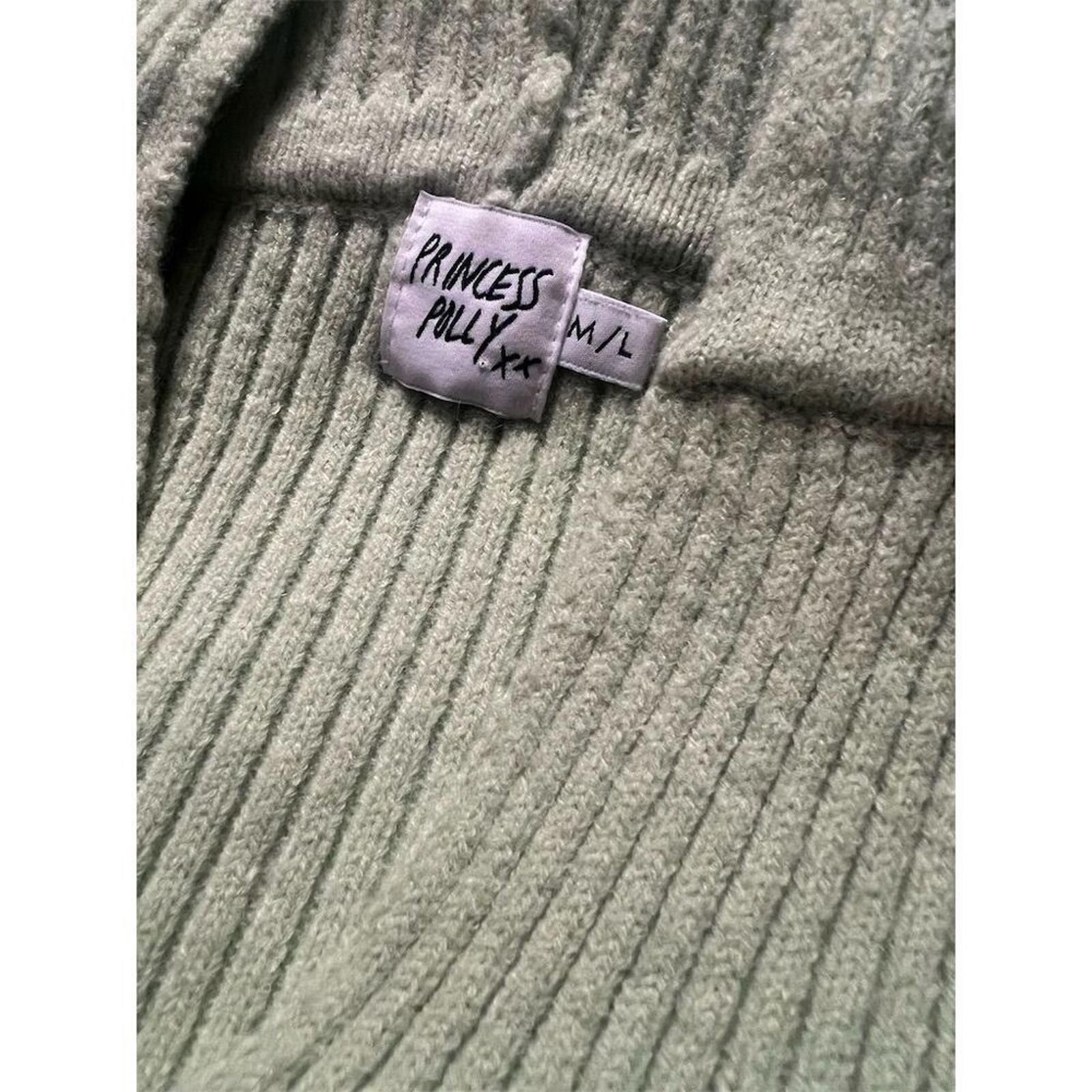Other Princess Polly Women's Green V-Neck Cropped Sweater Size M/L Size L / US 10 / IT 46 - 7 Thumbnail