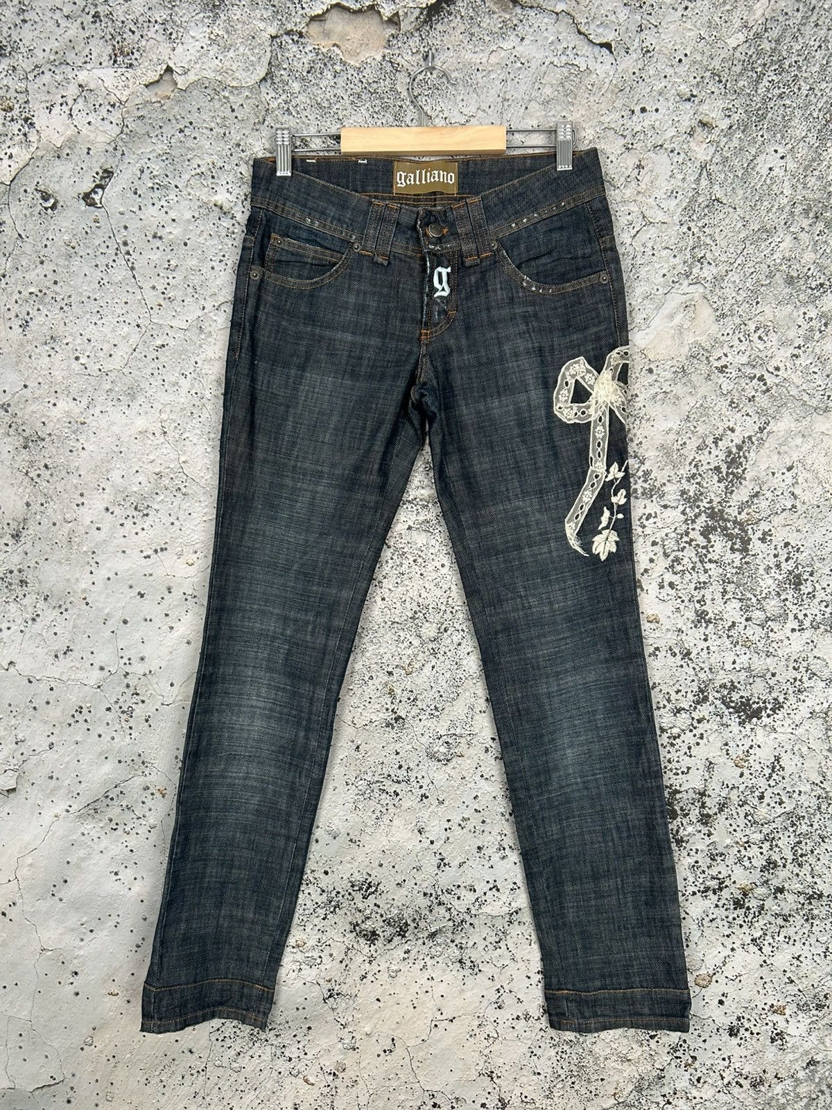 John Galliano Galliano Avant Garde Denim Pants Luxury Alternative Punk Size US 27 - 1 Thumbnail