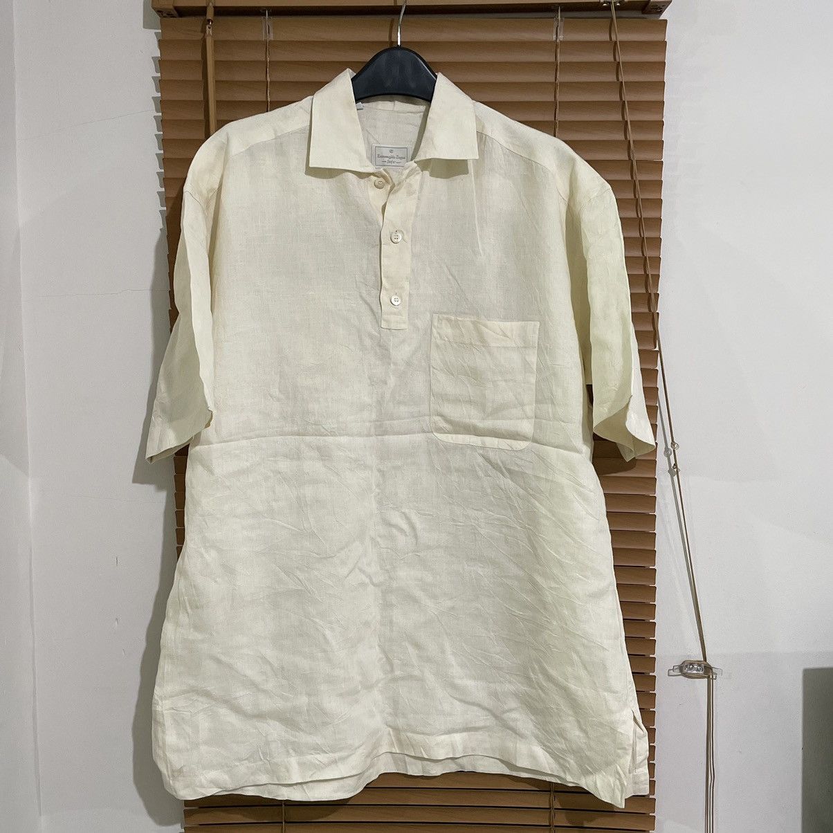 Ermenegildo Zegna Ermenegildo Zegna Linen Soft Oversize Shirt Size US M / EU 48-50 / 2 - 1 Thumbnail