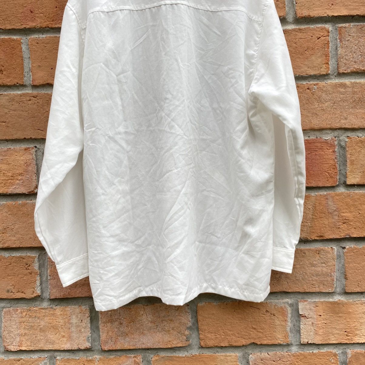 Vintage Vintage White Lace-Up Collar Long Sleeve Shirt Size US L / EU 52-54 / 3 - 19 Thumbnail