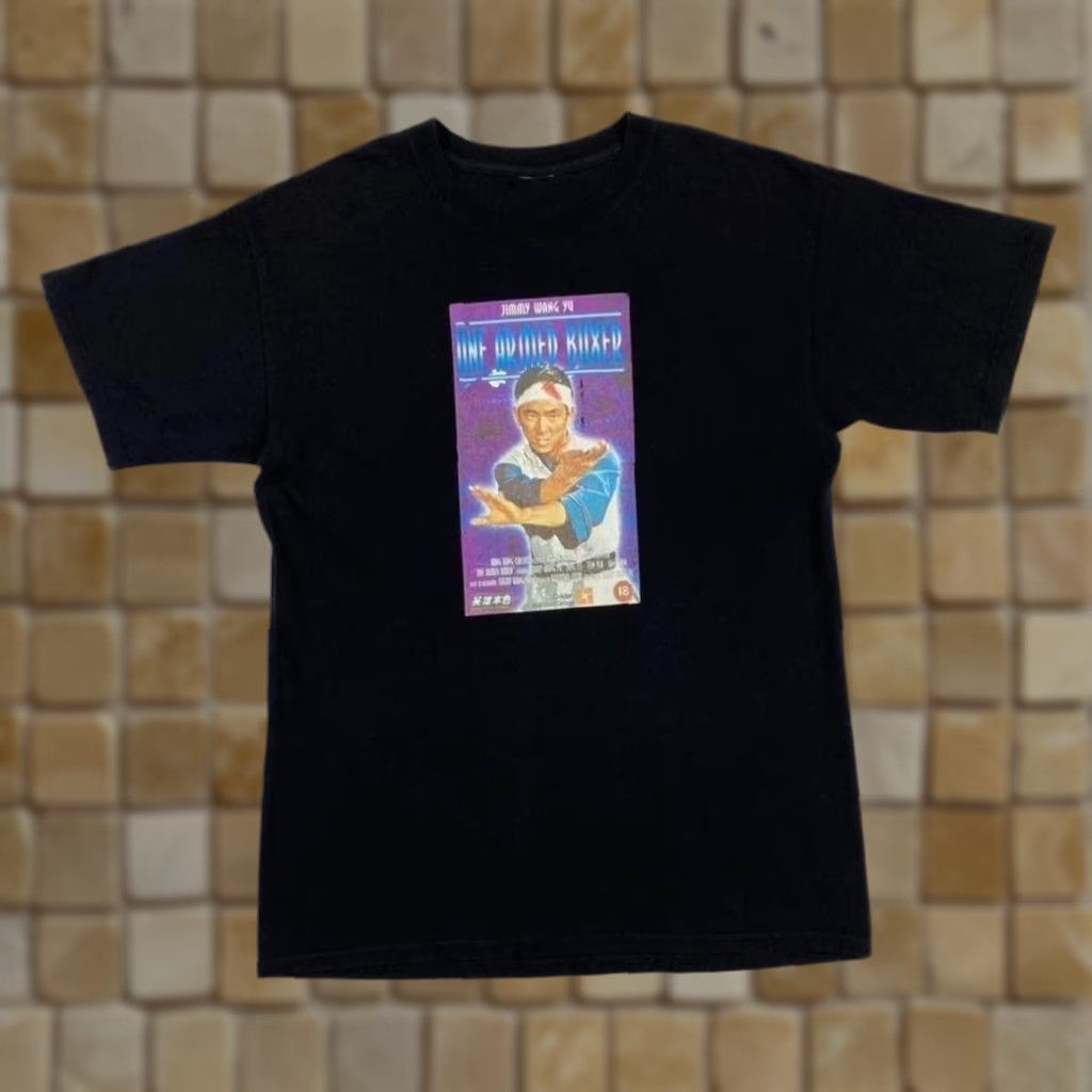 Vintage Early 00’s One Armed Boxer Jimmy Wang Yu Martial Arts Movie Graphic T-Shirt Large/Black Mens Short Sleeve Round Neck Cotton Tee Size US L / EU 52-54 / 3 - 1 Thumbnail