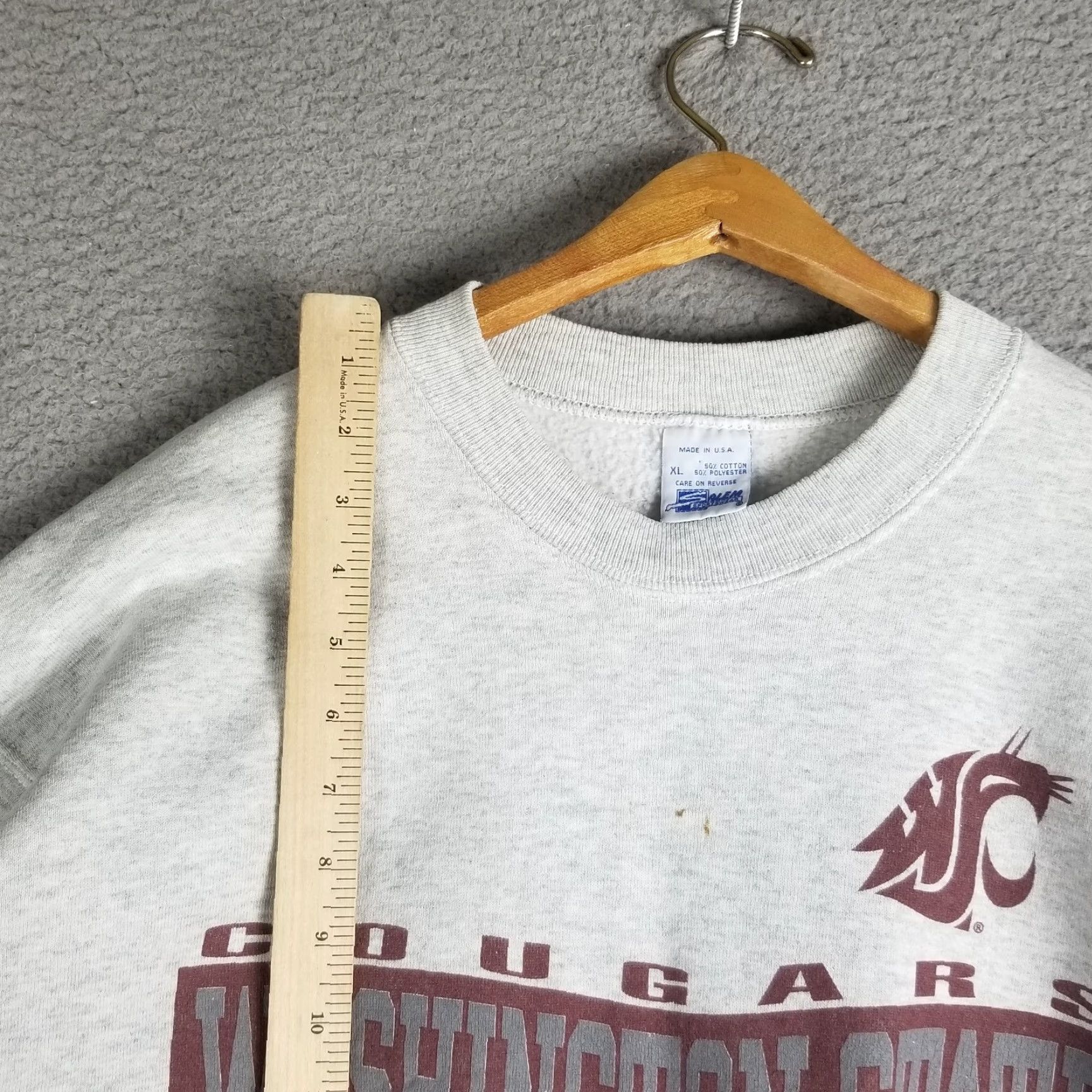 Vintage VINTAGE Salem Sportswear Washington State Cougars Grunge Crewneck Sweatshirt Gray XL Mens Size US XL / EU 56 / 4 - 5 Thumbnail