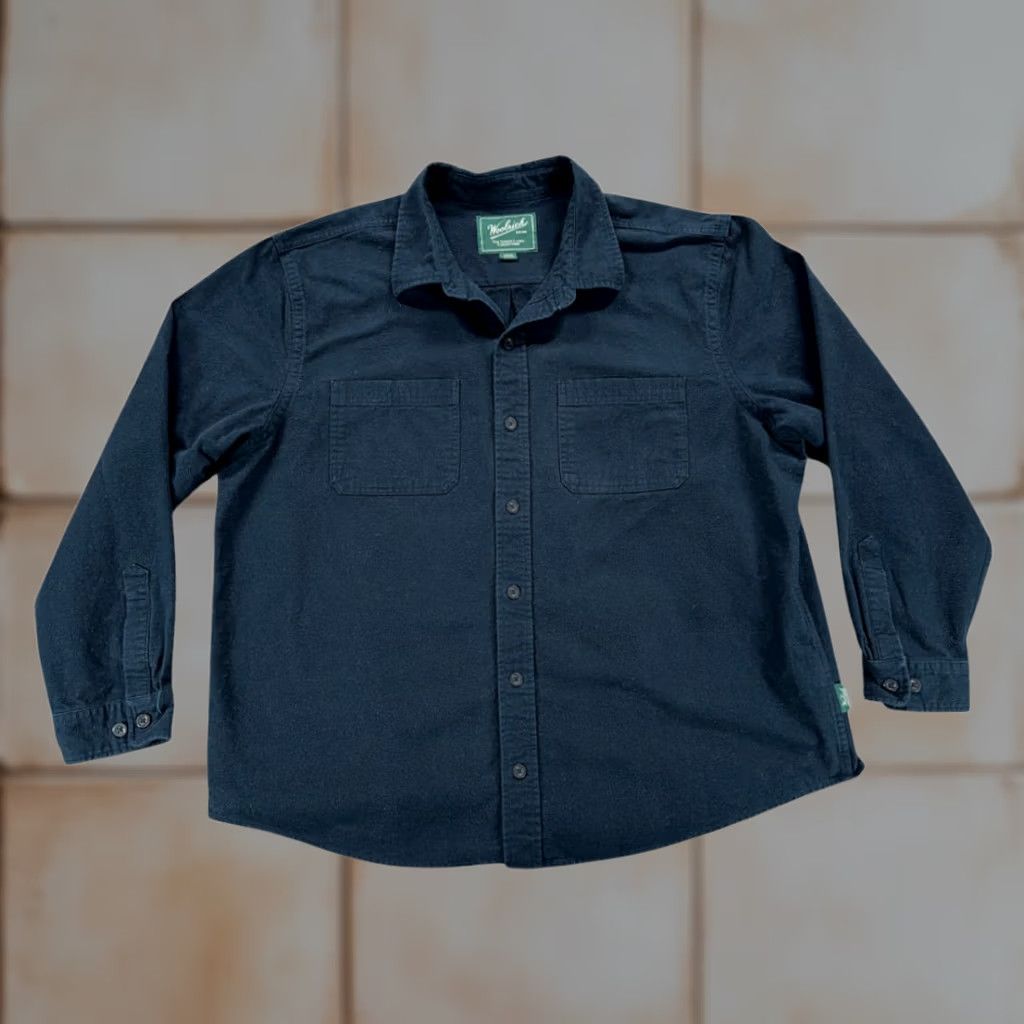 Vintage Woolrich Shirt Adult 2XL Blue Cotton Flannel Chamois Outdoor Heritage Work Button-Up Long Sleeve Size US XXL / EU 58 / 5 - 1 Thumbnail