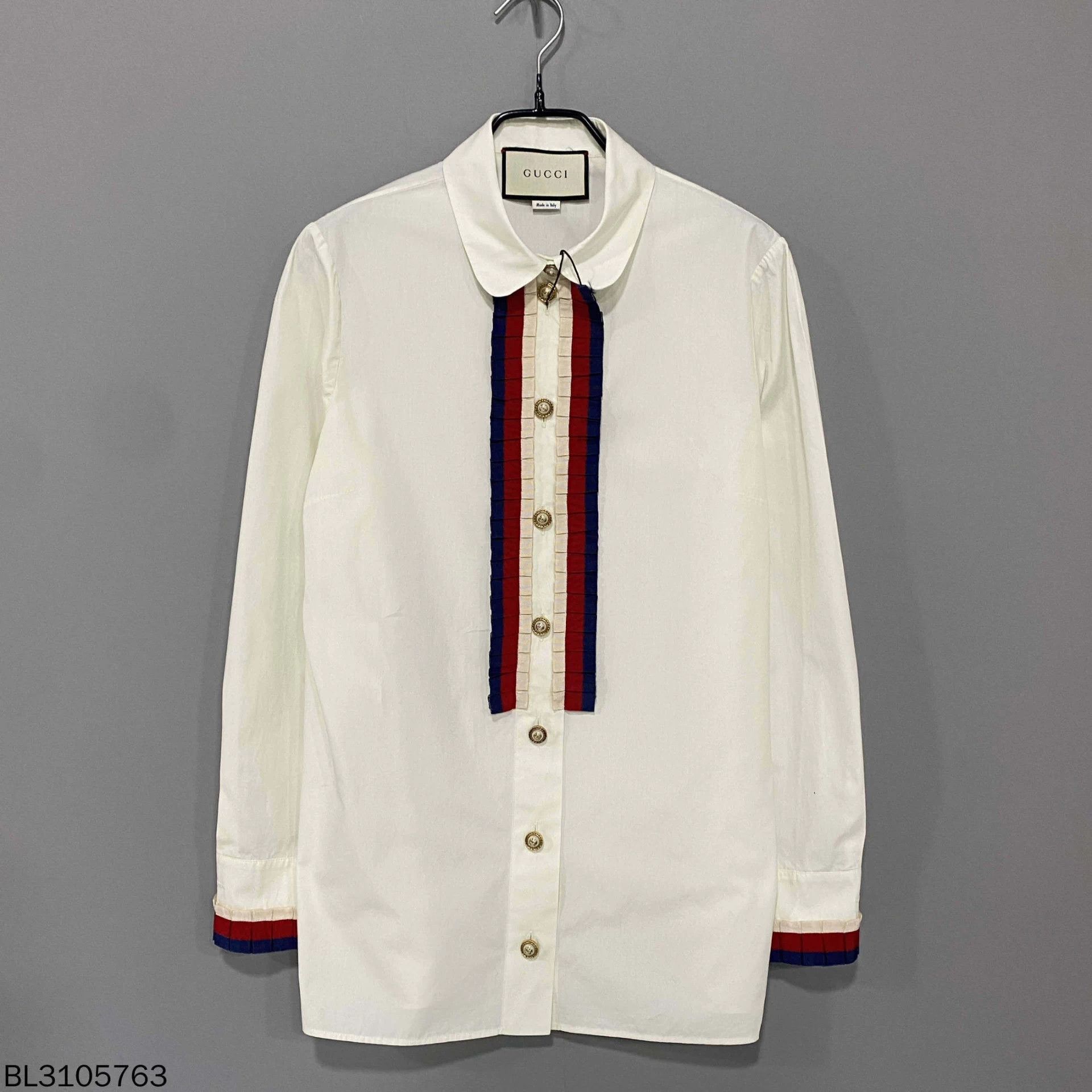 Gucci Gucci color block stripe pearl shirt Size M / US 6-8 / IT 42-44 - 1 Thumbnail