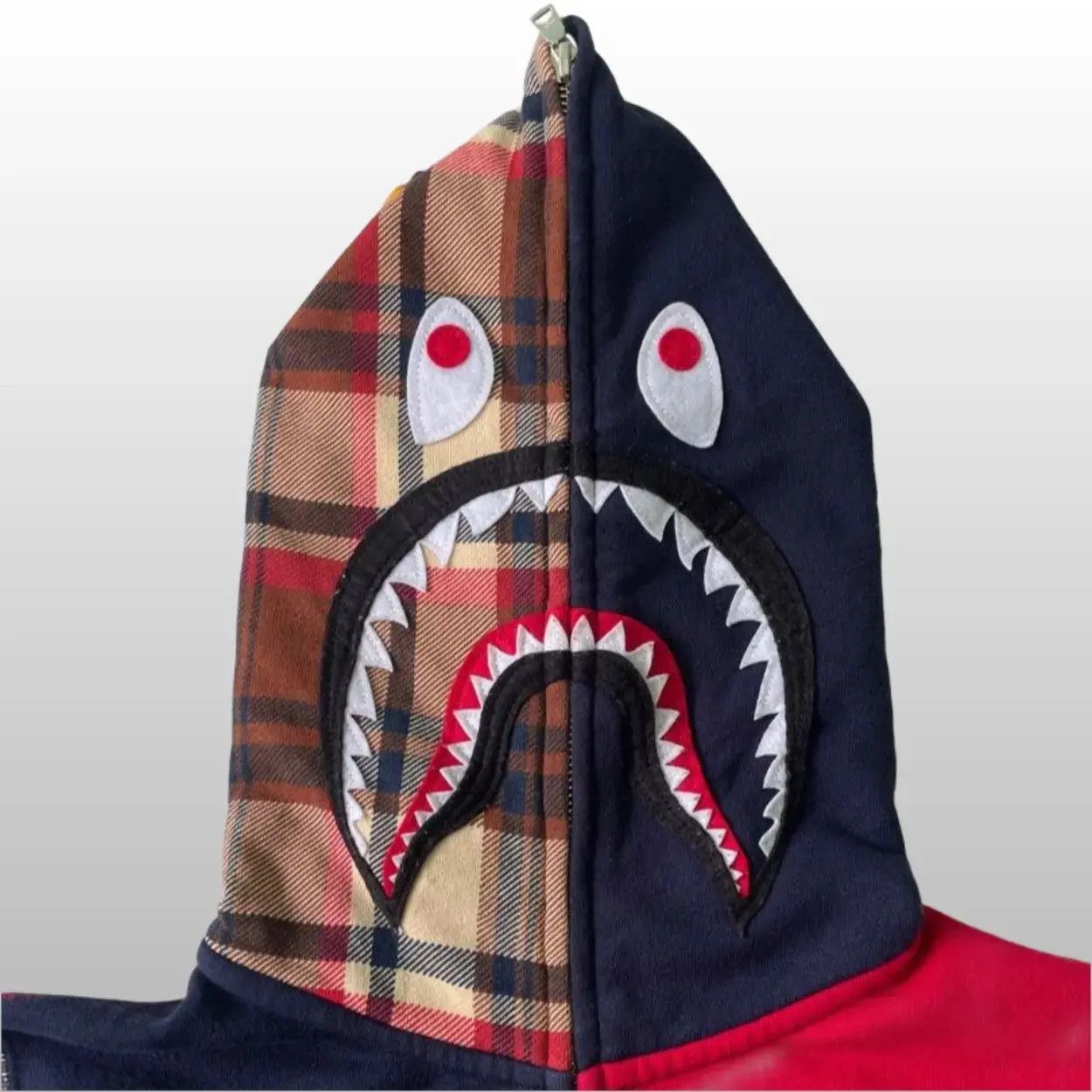 Bape Bape Check Shark Relaxed Full Zip Hoodie SS21 Size XS / US 0-2 / IT 36-38 - 3 Thumbnail