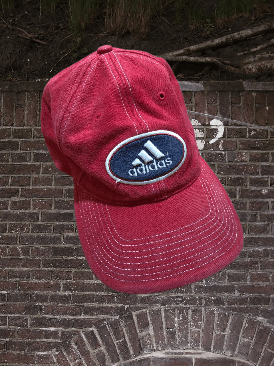 Adidas red Cap Vintage Hats Adidas big logo streetwear Y2K Size ONE SIZE - 1 Thumbnail