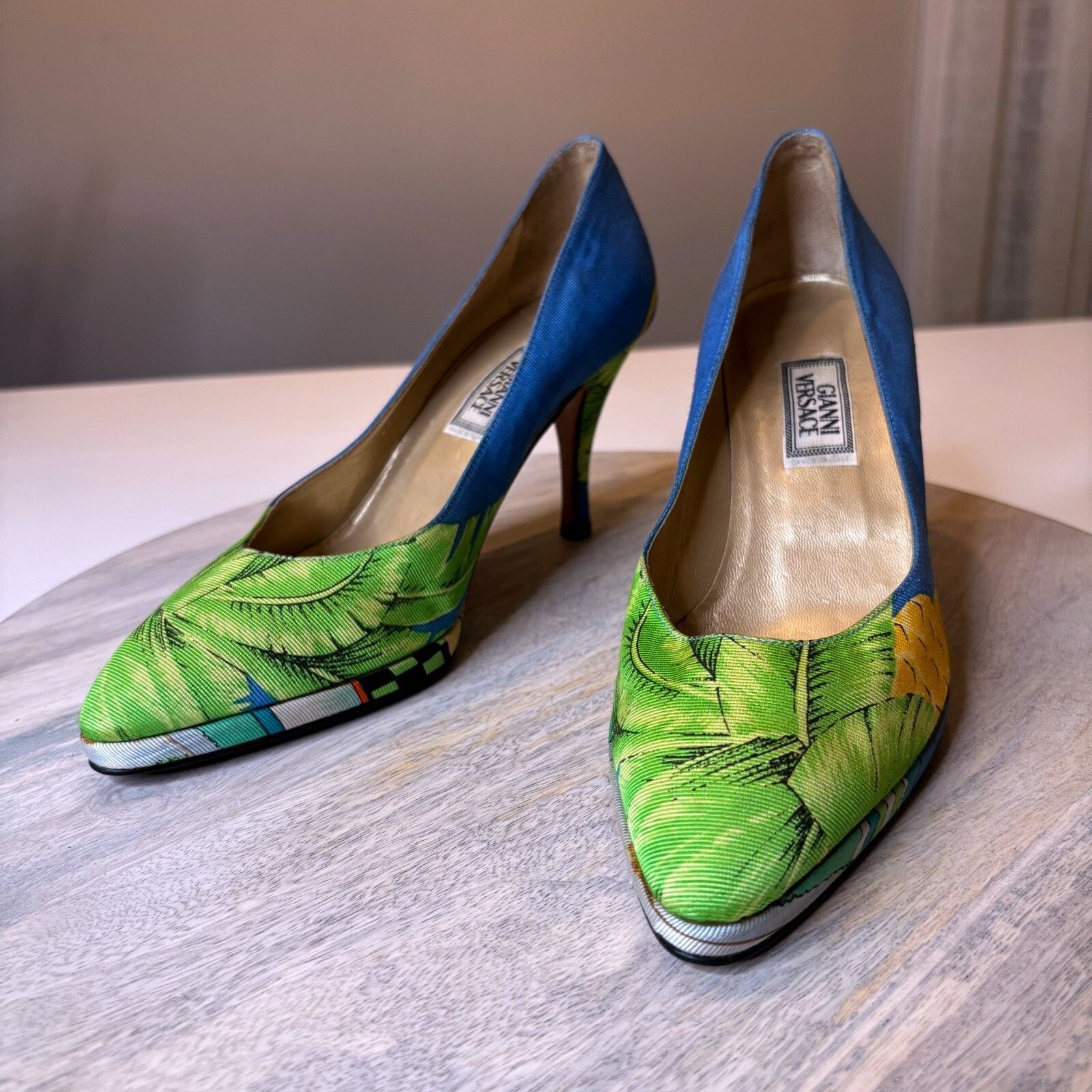 Versace Versace Vintage Tropical Pineapple Pumps Heels US Size 7.5 Size US 7.5 / IT 37.5 - 1 Thumbnail