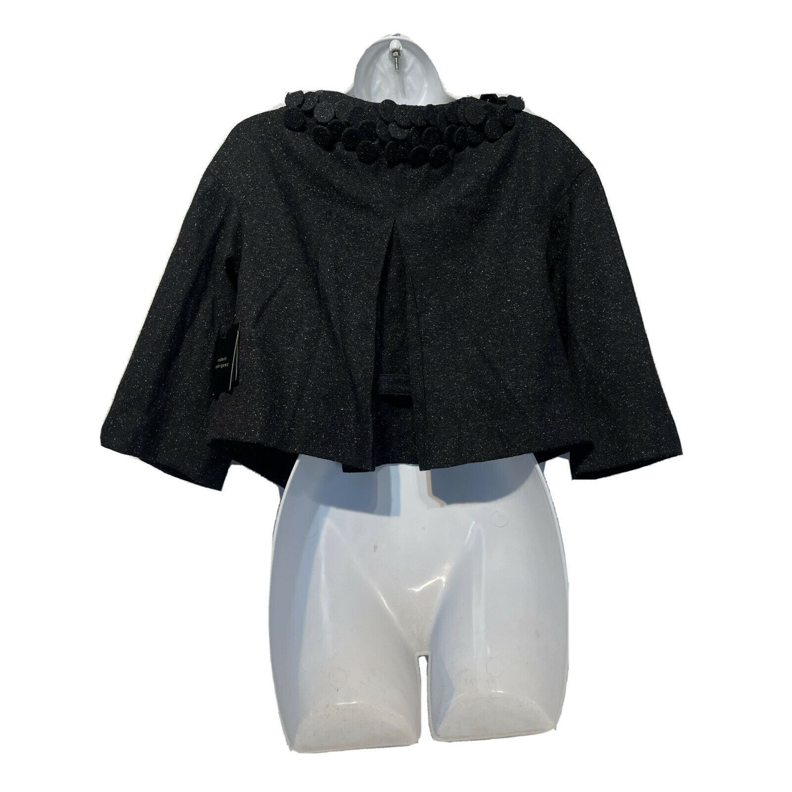 Robert Rodriguez Robert Rodriguez Women’s Size 6 Black Spotted Wool Silk Coat Size M / US 6-8 / IT 42-44 - 6 Thumbnail