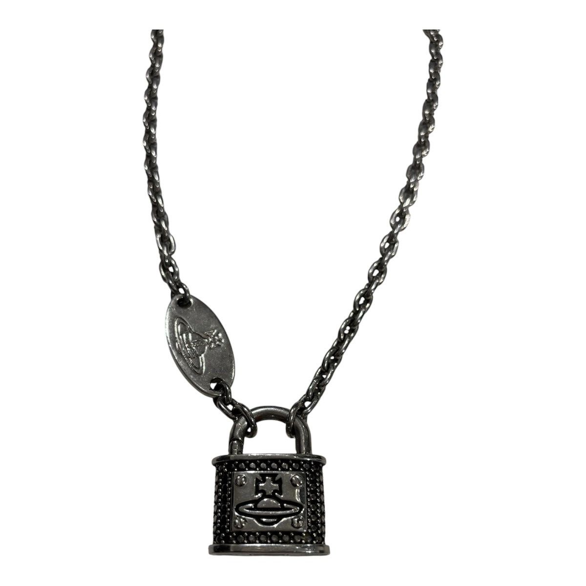 Vivienne Westwood Vivienne Westwood Man. Puck Padlock Necklace Ruthenium Black Size ONE SIZE - 3 Thumbnail