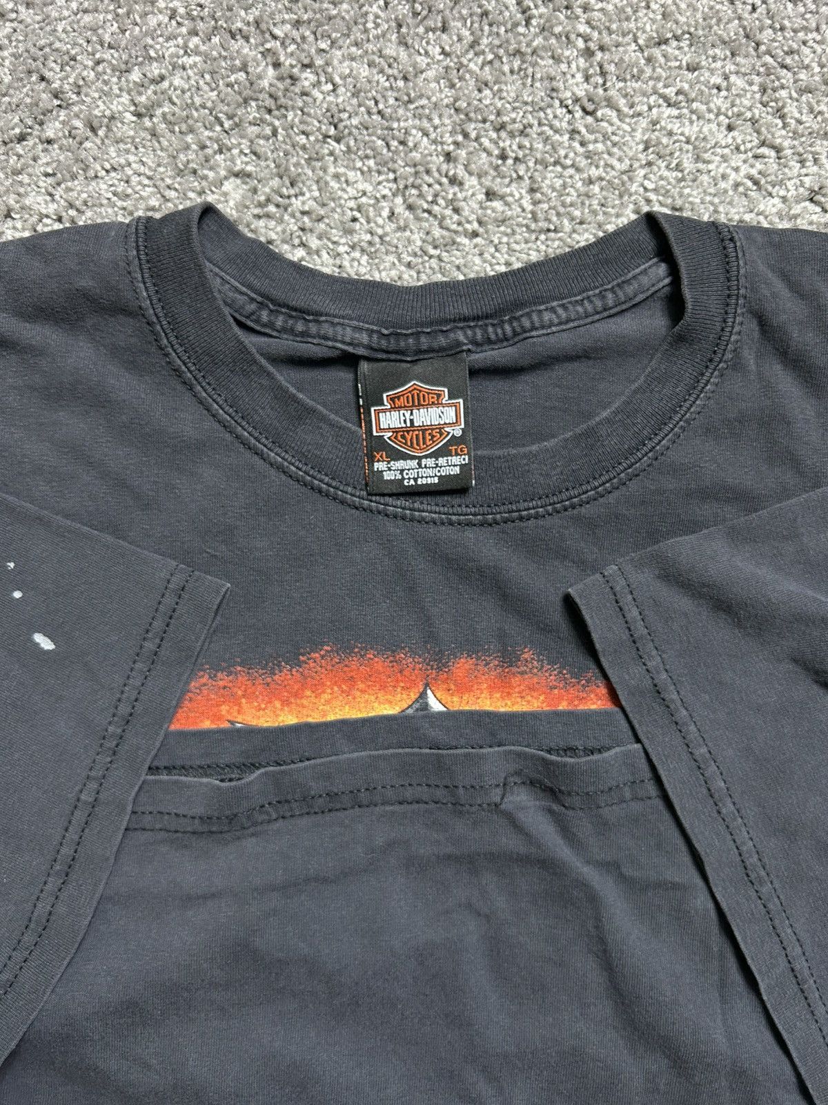 Vintage Vintage Y2K Harley Flames Engine Tee Made in Canada 2004 Size US XL / EU 56 / 4 - 5 Thumbnail