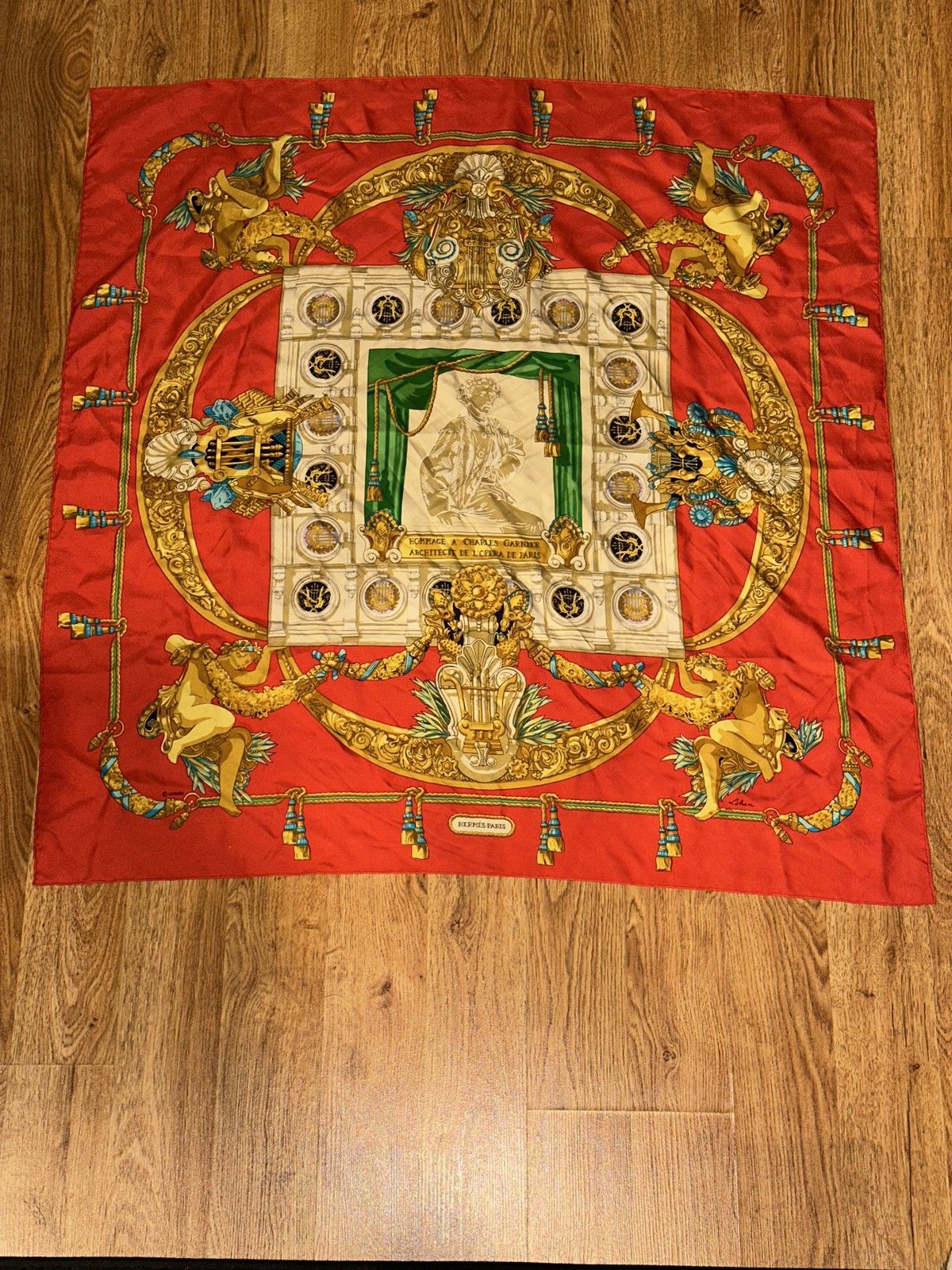 HERMES Scarf Carre90 Silk Square Tribute To Charles Garnier