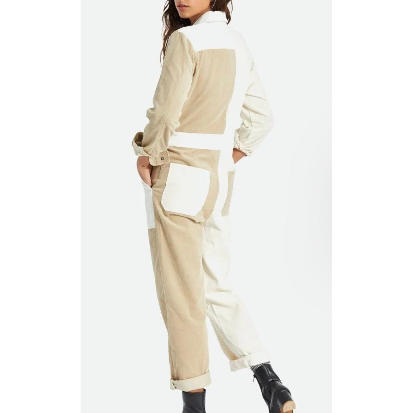Brixton Doug's Hood River Mersey Coverall Dove Vanilla Jumpsuit NWT Size 26" / US 2 / IT 38 - 6 Thumbnail