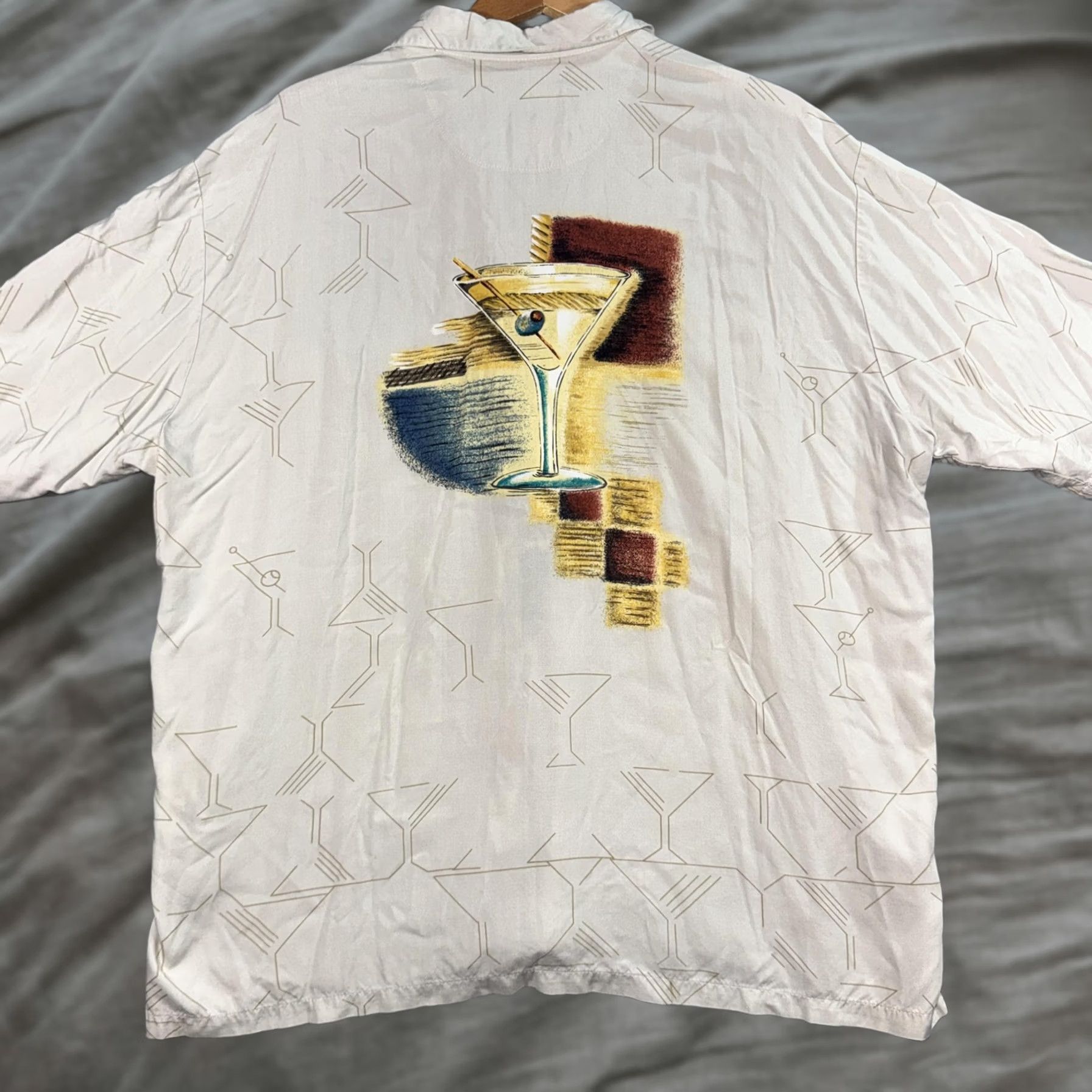 Tori Richard Tori Richard Shirt Mens 2XL White Martini Cocktail Short Sleeve Button Front Pattern Graphic Print Pockets Vintage No Size US XXL / EU 58 / 5 - 1 Thumbnail