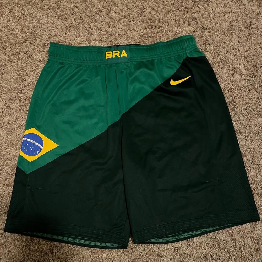 image of Nike 2020 Tokyo Olympic Game Issued Shorts Brazil in Green, Men's (Size 38)