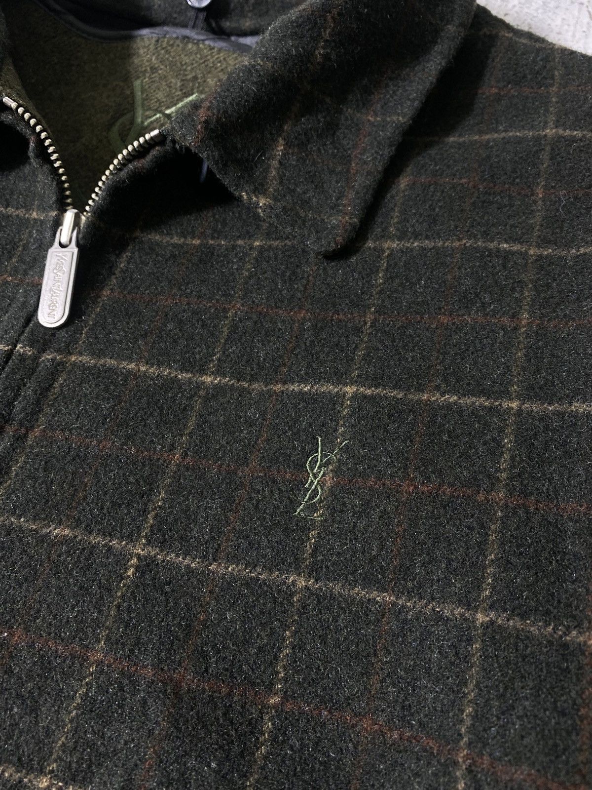 Yves Saint Laurent RARE Vintage Yves Saint Laurent Pour Homme Plaid Wool Jacket Size US L / EU 52-54 / 3 - 6 Thumbnail