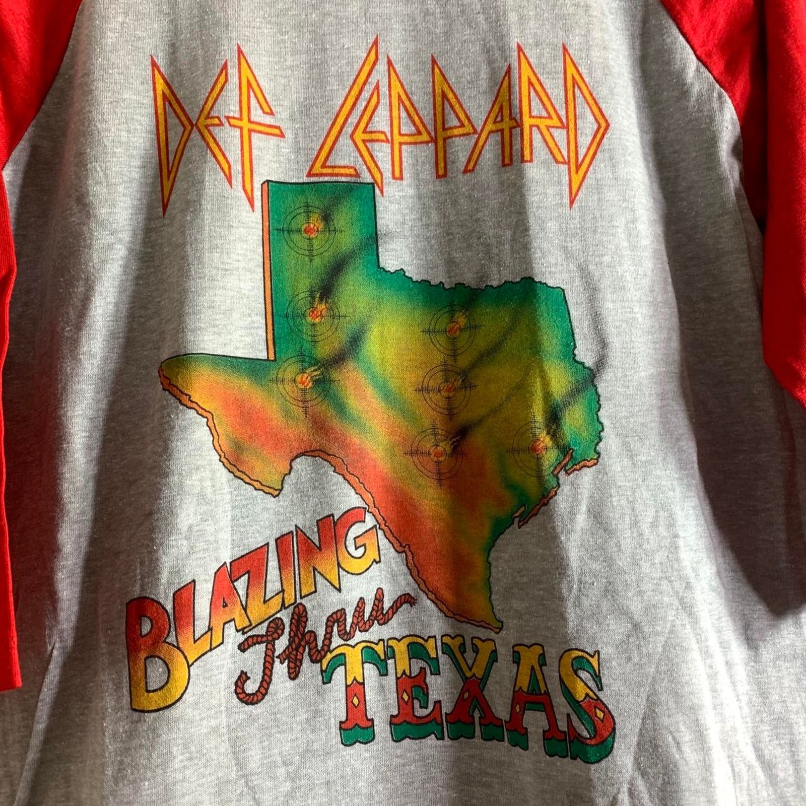 Vintage 80’s DEF LEPPARD Blazing Thru Texas 3/4 sleeve tee shirt M Size US M / EU 48-50 / 2 - 1 Thumbnail