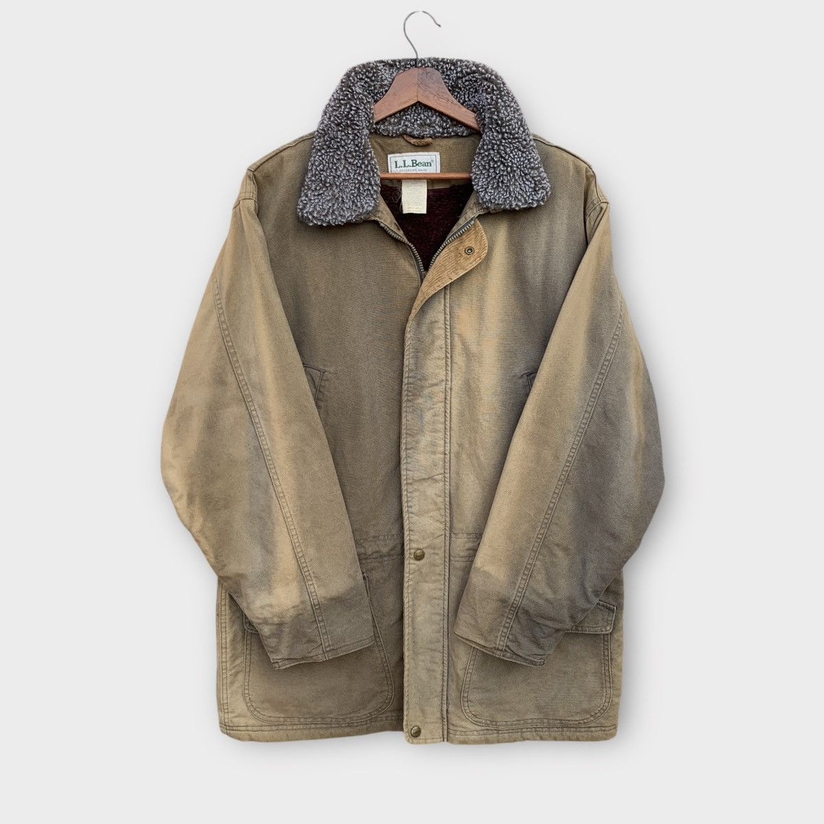 L.L. Bean Vintage Faded 1970s LL Bean Canvas + Chore Shearling Lined Size US L / EU 52-54 / 3 - 2 Thumbnail