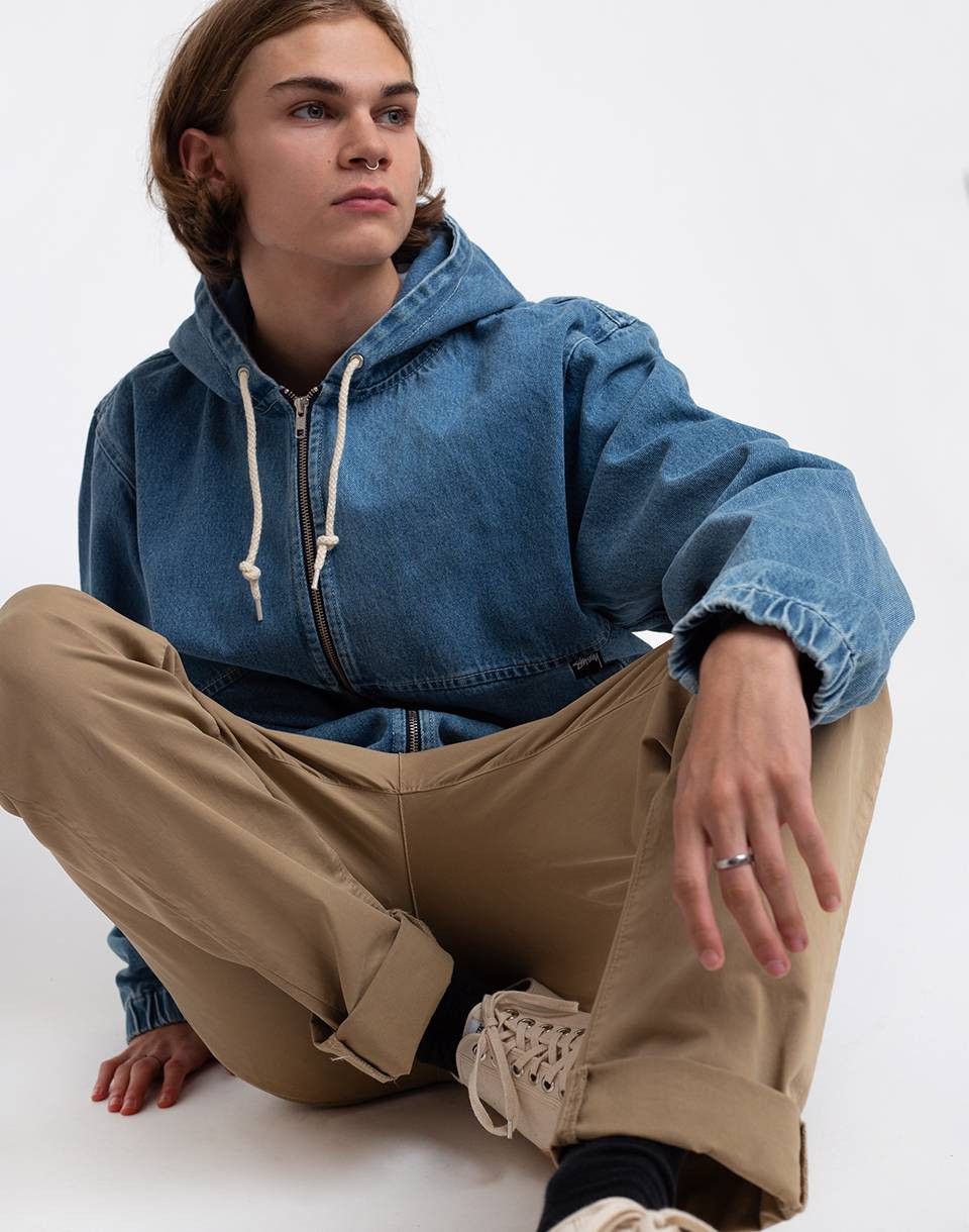 Stussy Denim Hooded Zip Work Jacket Size US XXL / EU 58 / 5 - 4 Thumbnail