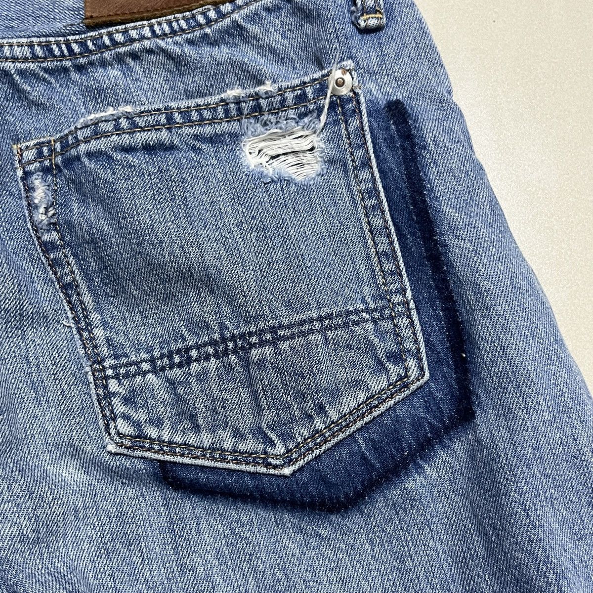 If Six Was Nine × Japanese Brand × Le Grande Bleu (L.G.B.) G.o.a Nimes Raw Cut Selvedge Jeans Size 29" - 18 Thumbnail